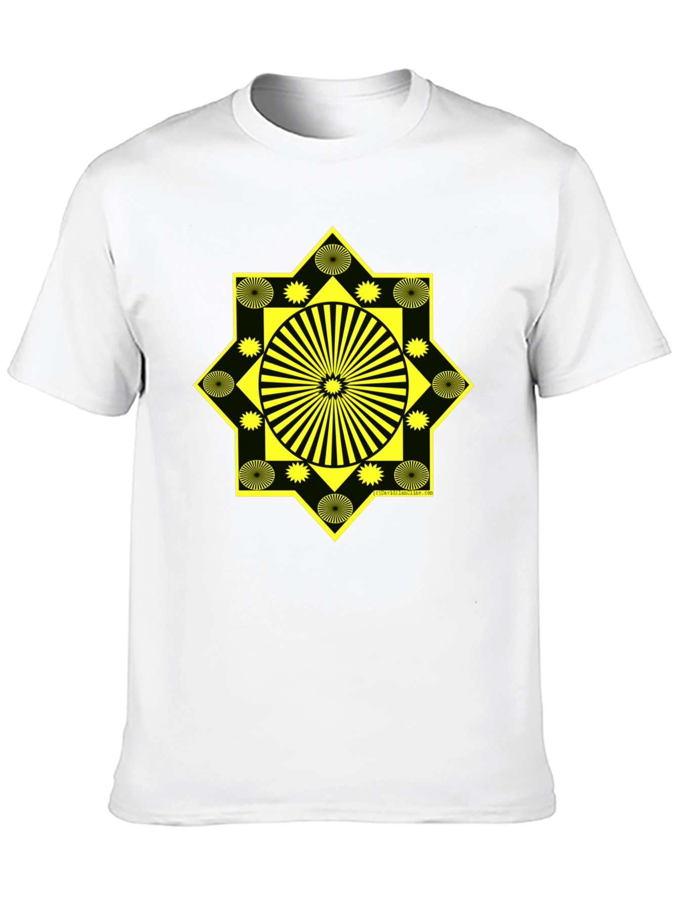 Geometric Starburst Graphic T-Shirt - Black