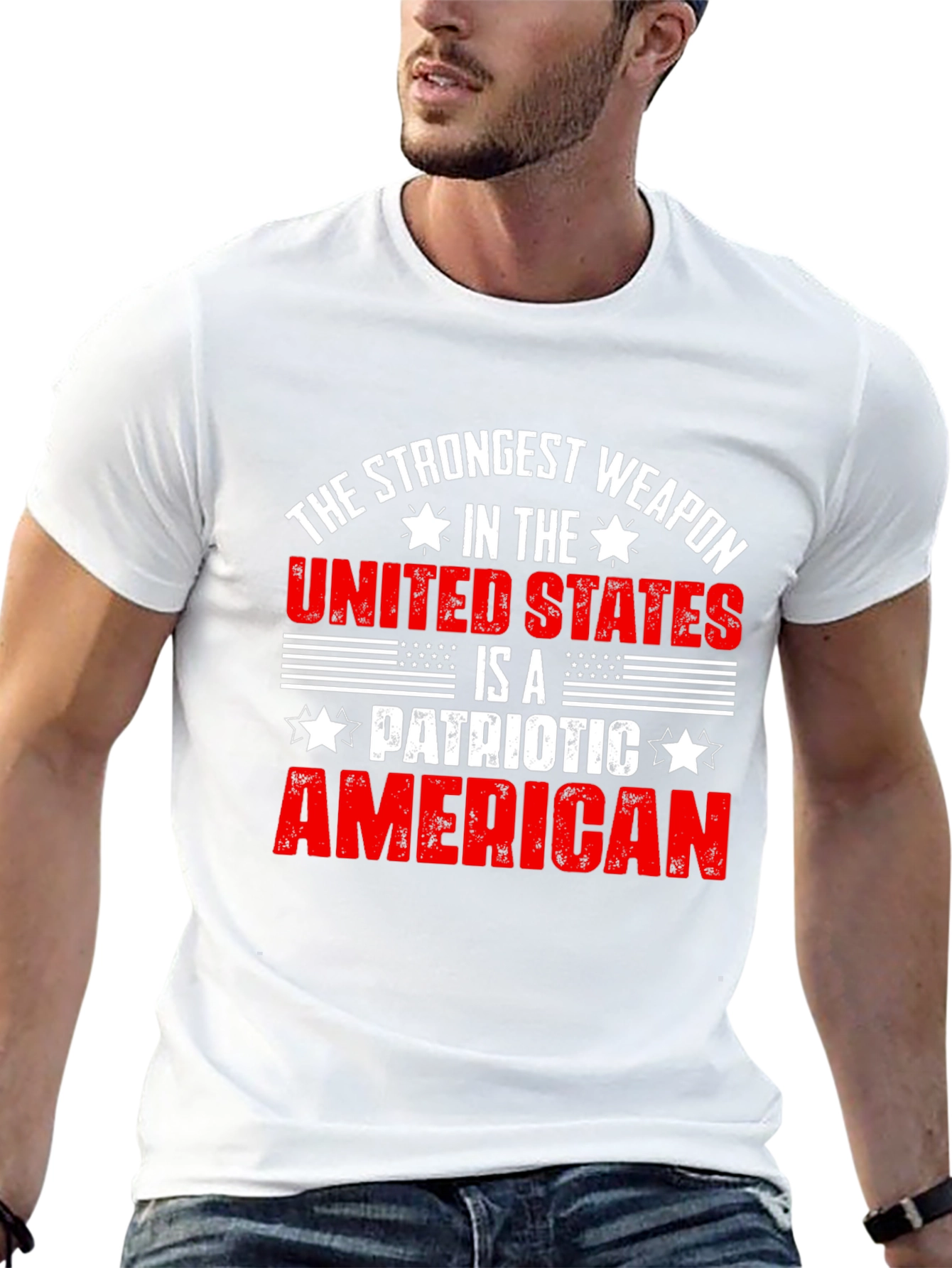 Patriotic American T-Shirt: Strongest Weapon USA