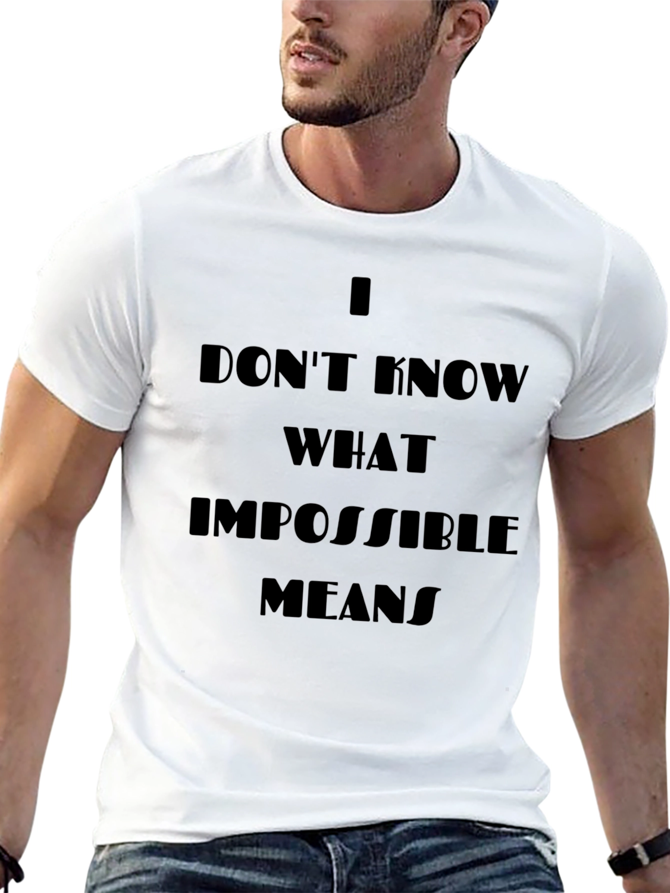 Motivational Black T-Shirt - Impossible Quote