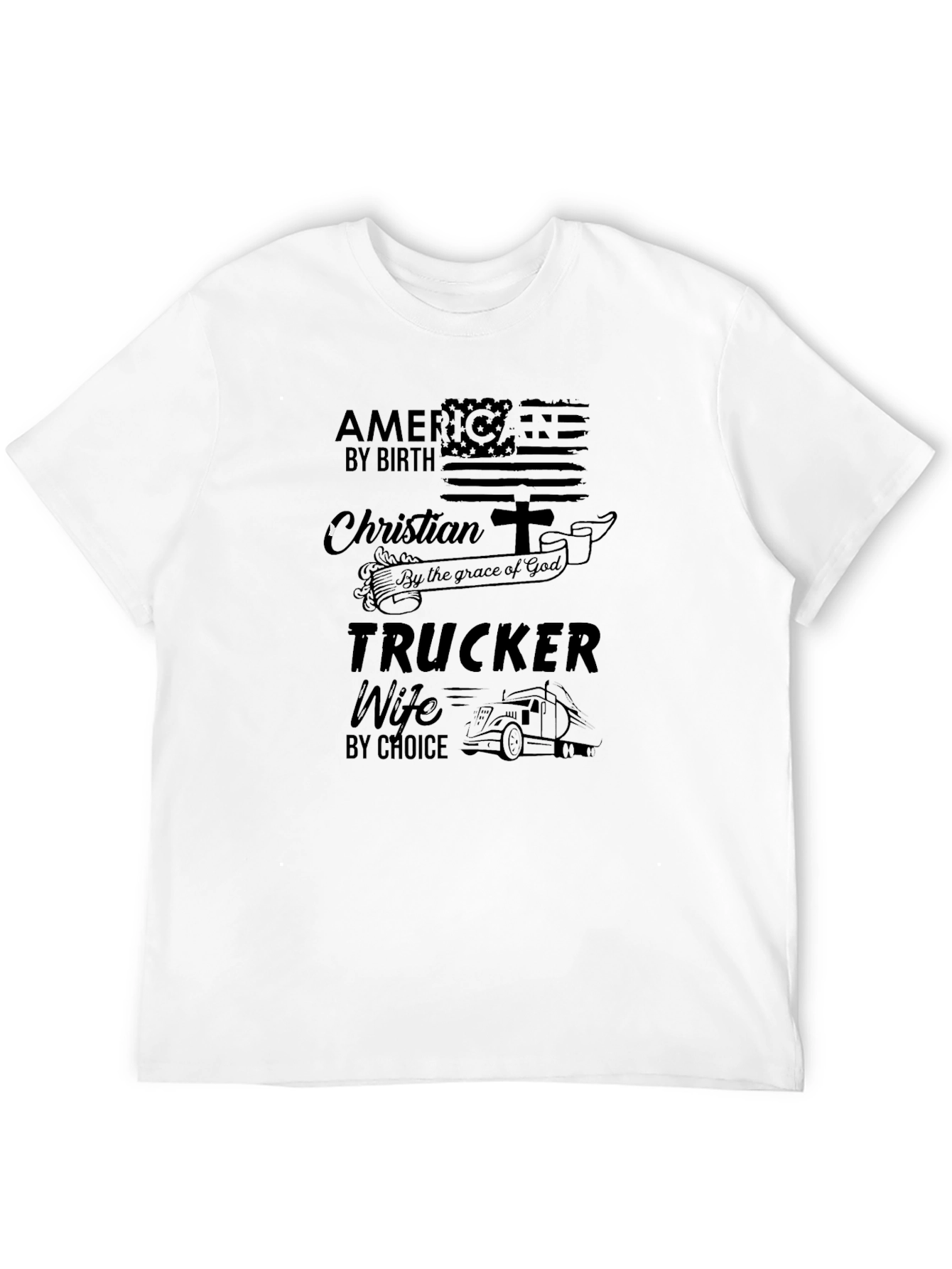 Christian Trucker Wife Black T-Shirt
