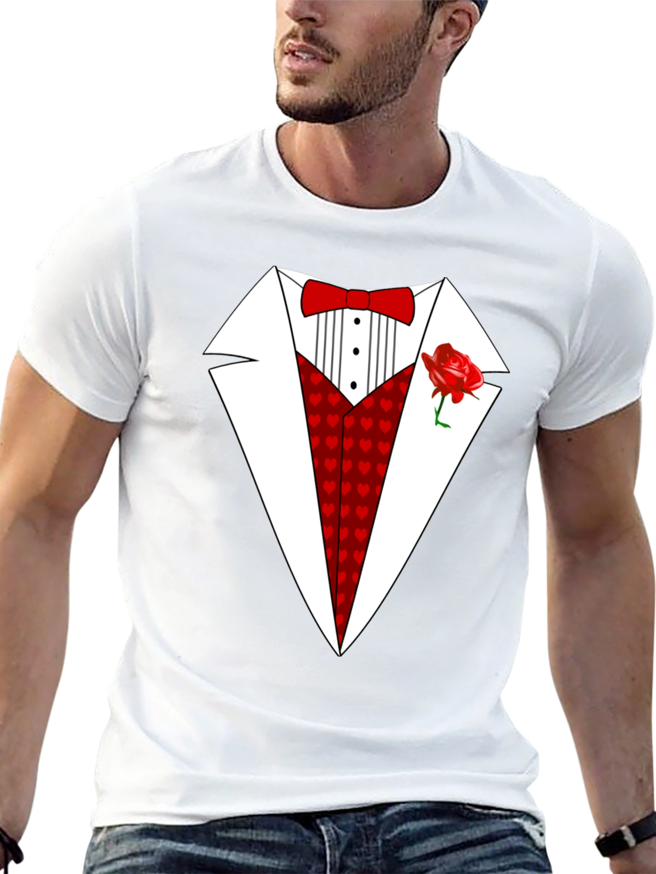 Heart Tuxedo T-Shirt - Valentines Day Ready