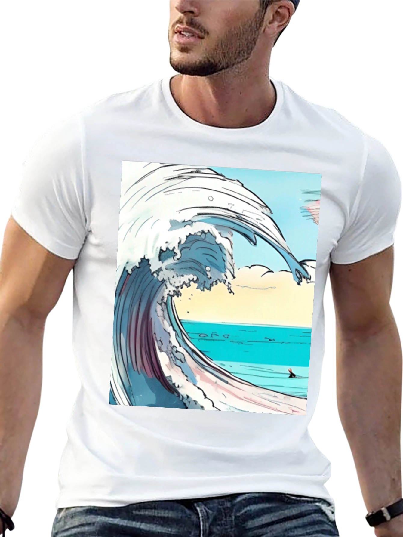 Wave Graphic Print Tee