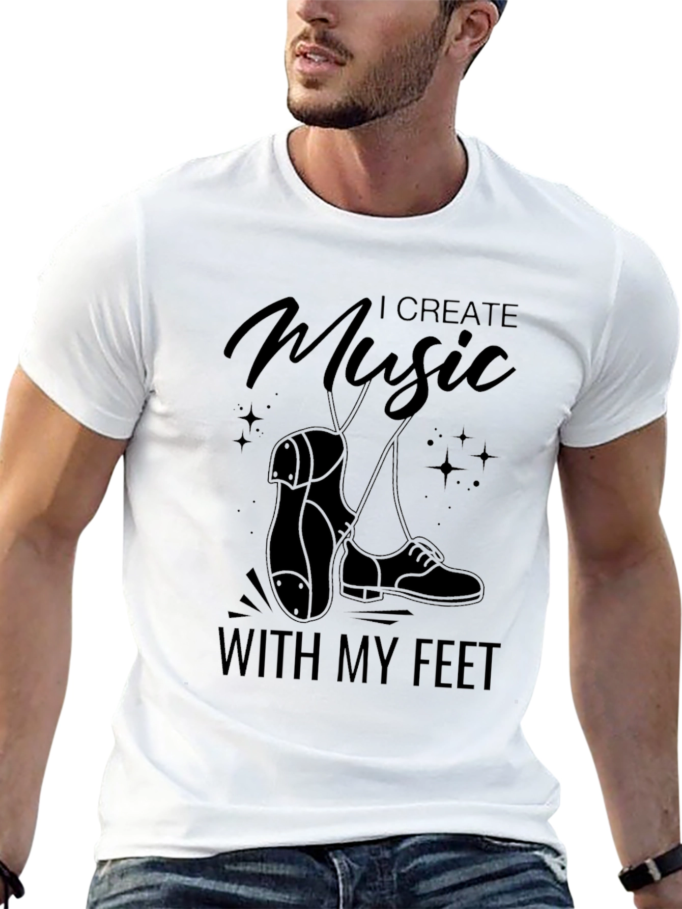I Create Music With My Feet Black T-Shirt