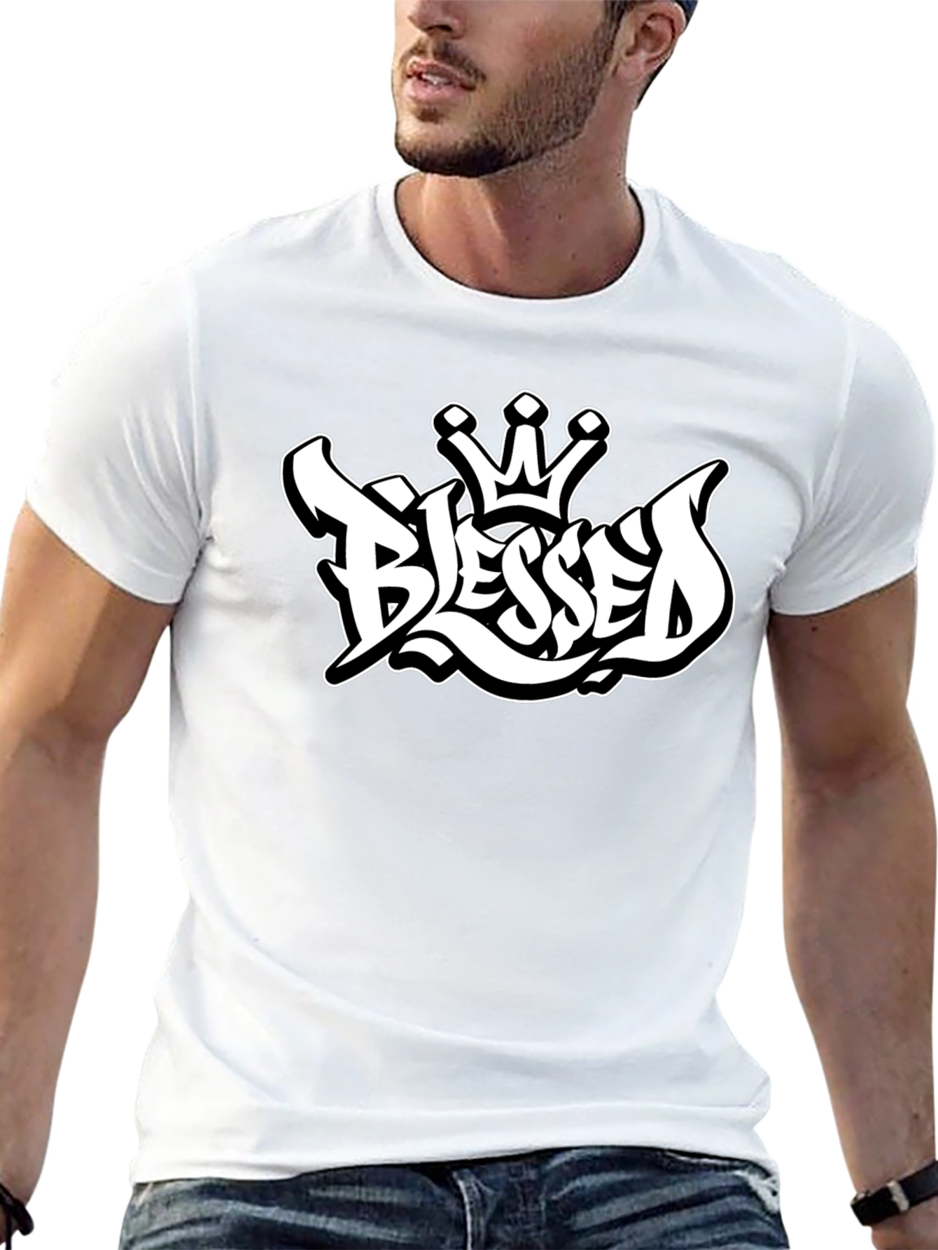 Blessed Crown Graphic Black T-Shirt