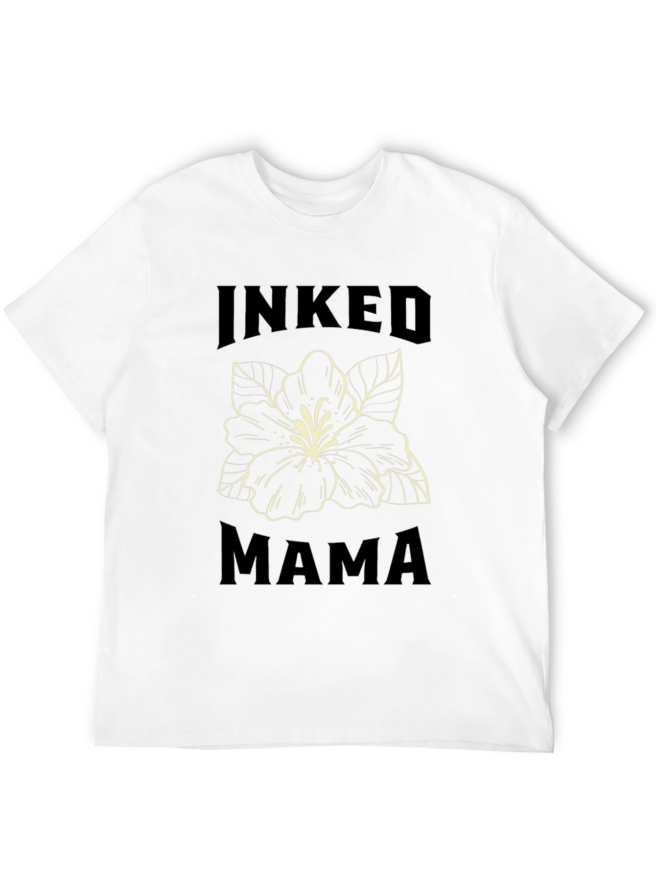Inked Mama Graphic T-Shirt - Black Floral Design