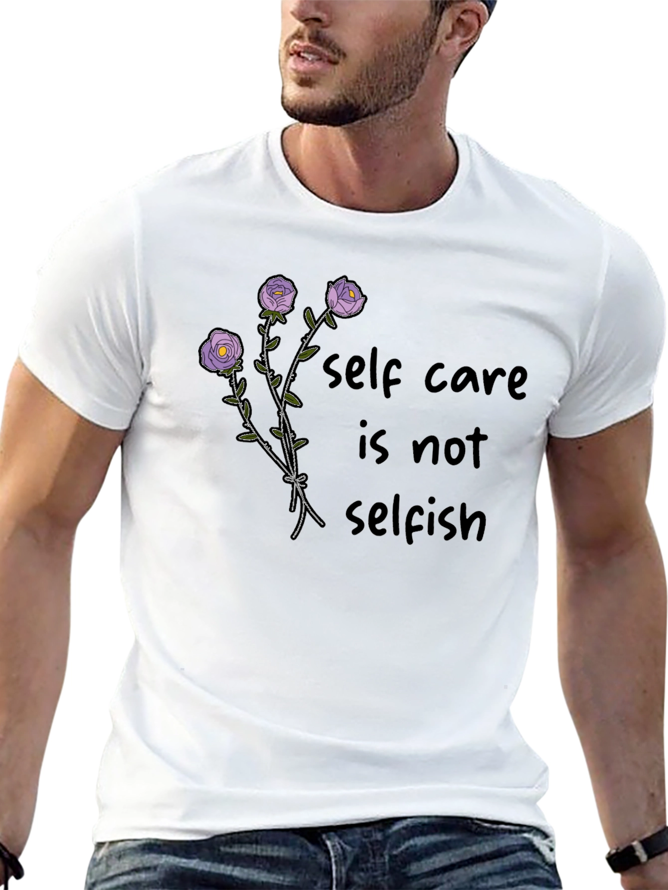 Self Care Roses T-Shirt - Soft Cotton Stylish Design