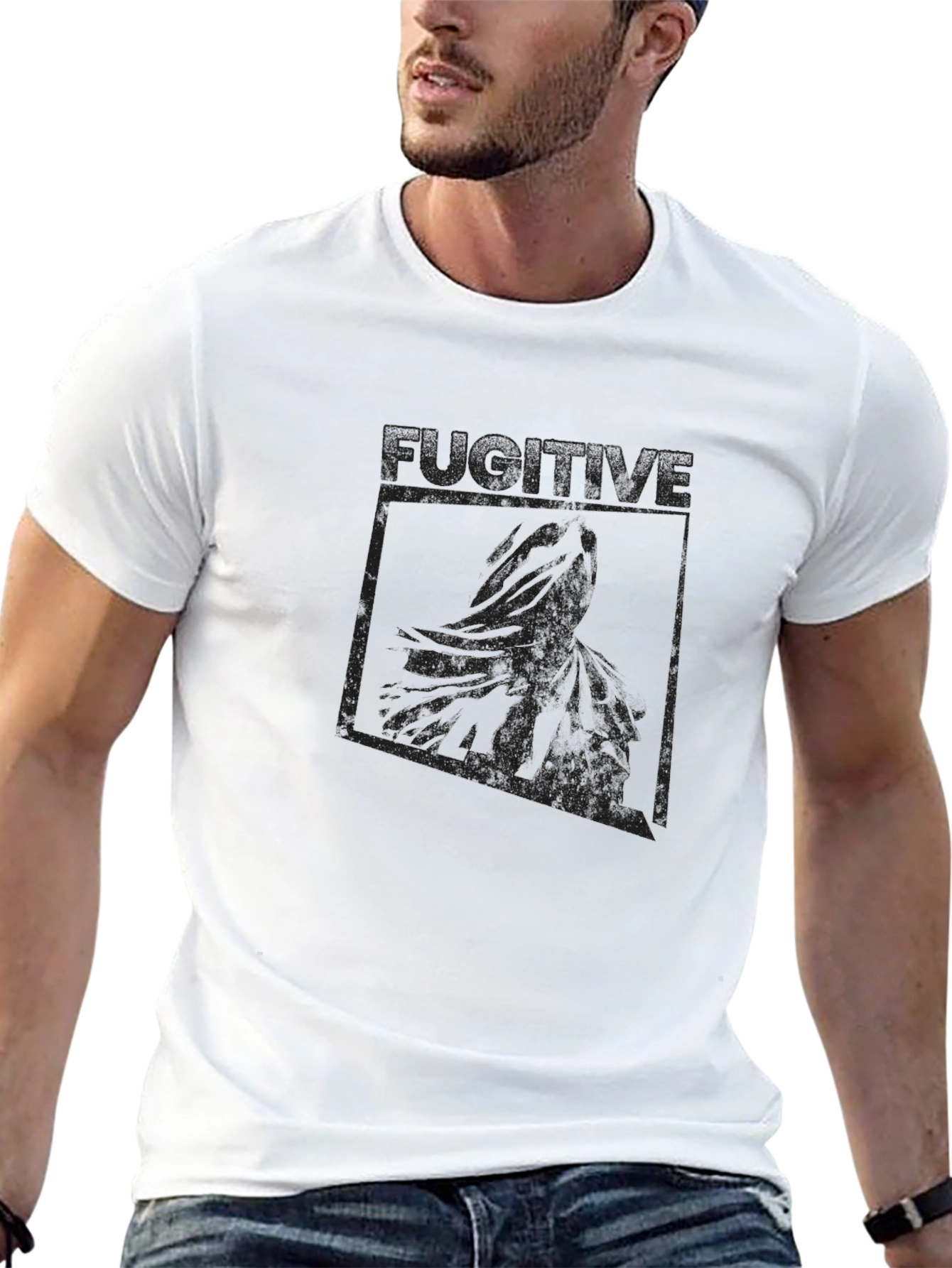 Fugitive Graphic Print Crew Neck T-Shirt