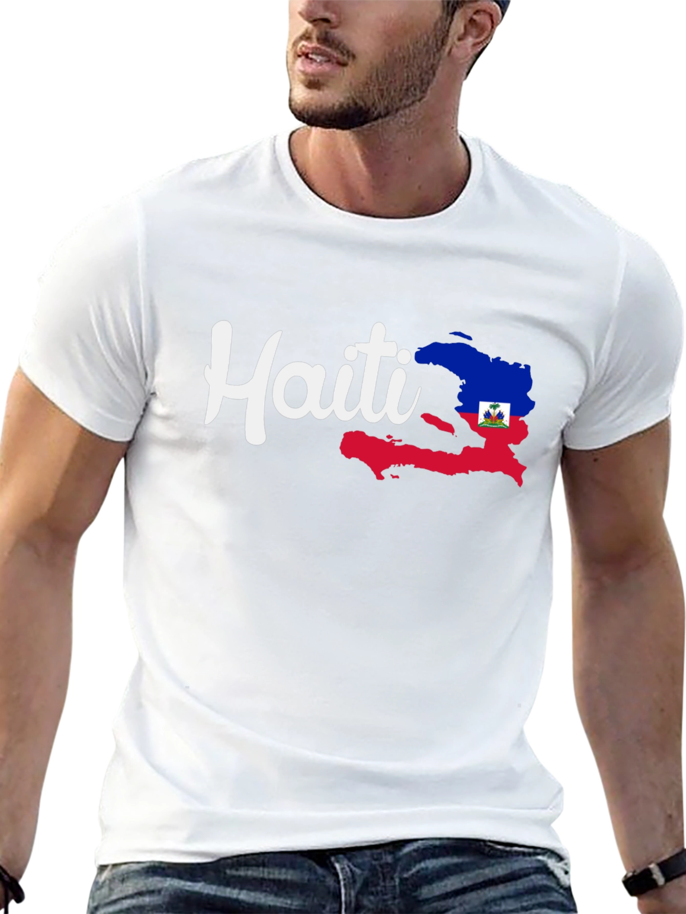 Haiti Pride Tee - Black Cotton Graphic T-Shirt
