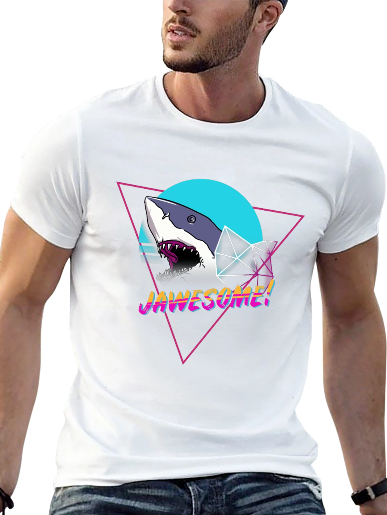 Jawsome Shark Graphic Tee - Retro Style