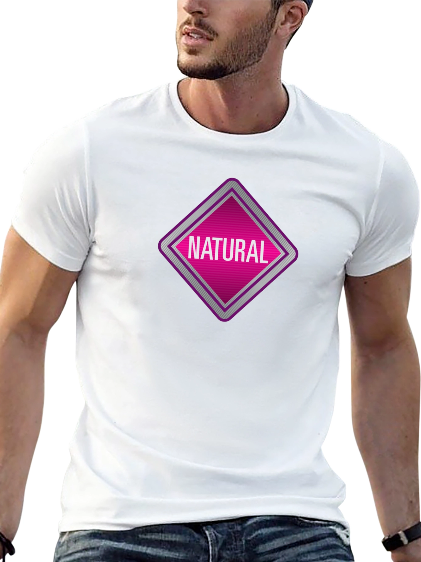 Natural Graphic Tee - Black Cotton T-Shirt
