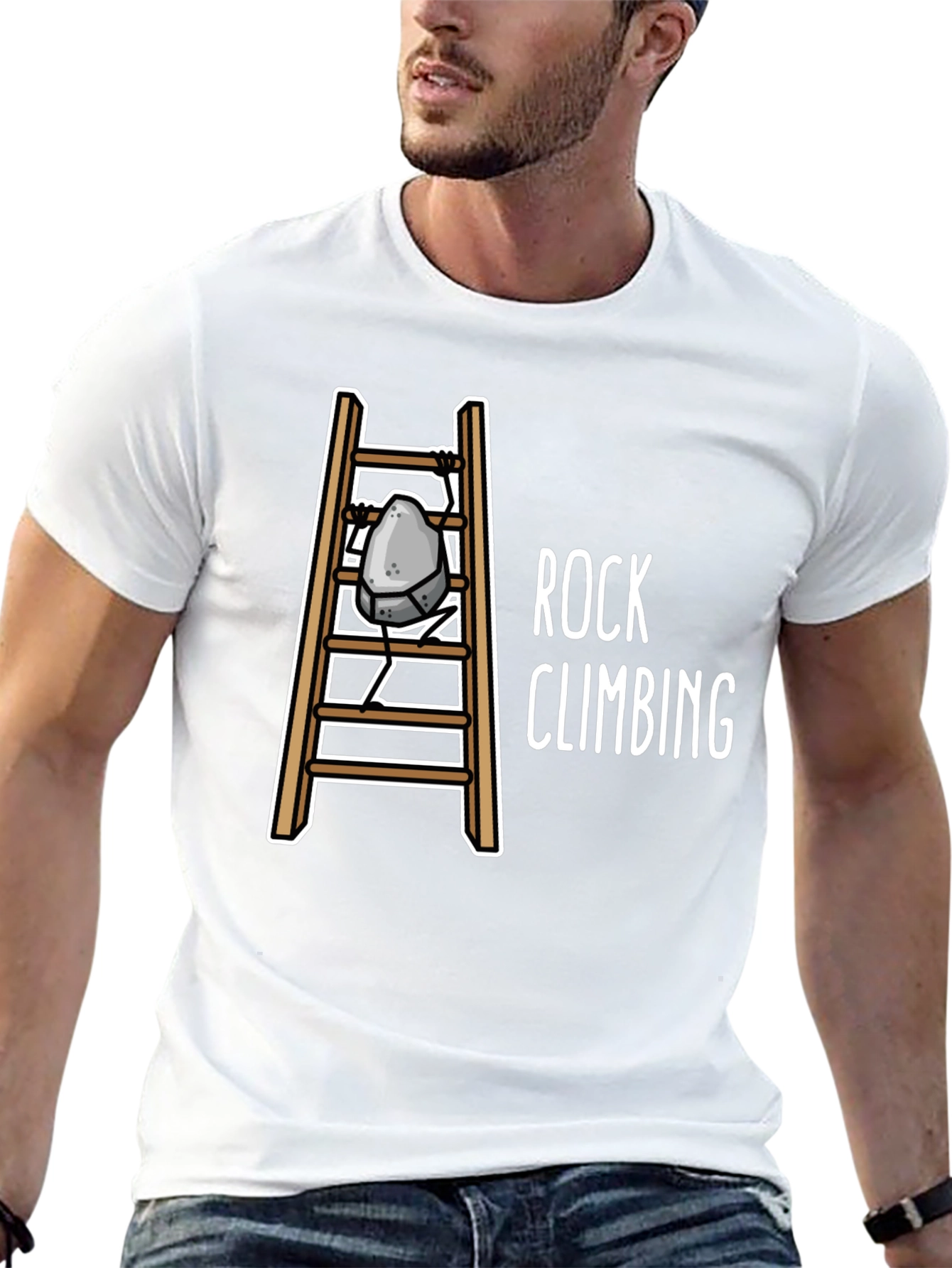 Rock Climbing Humor T-Shirt - Ladder Design