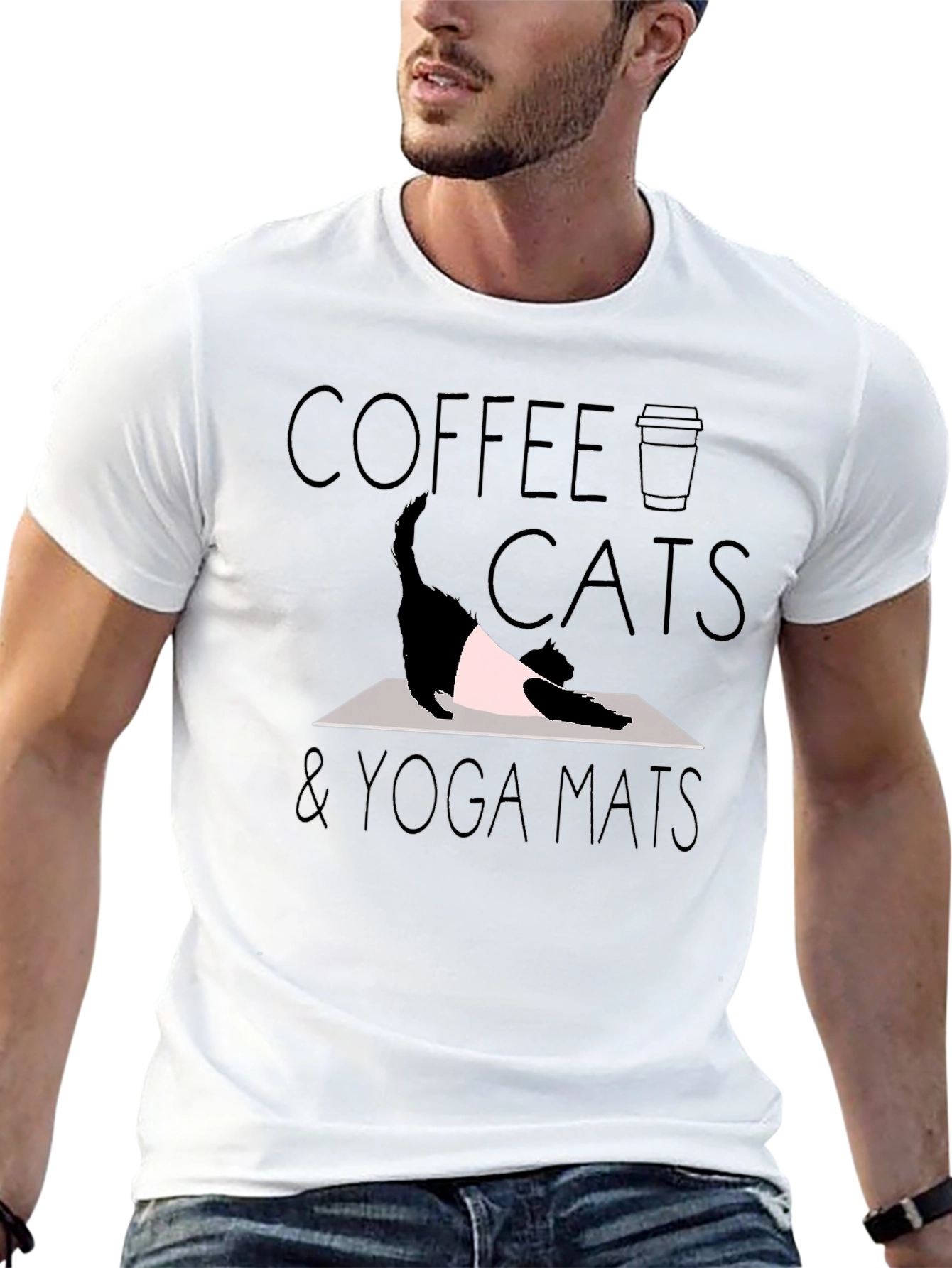Coffee Cats & Yoga Mats T-Shirt