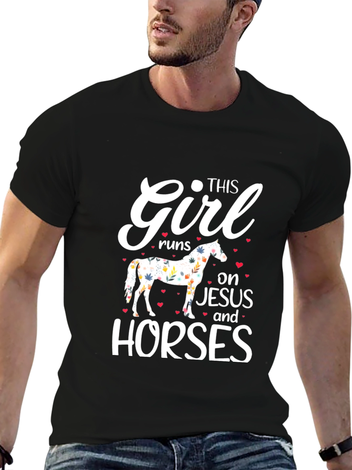 This Girl Runs On Jesus And Horses T-Shirt
