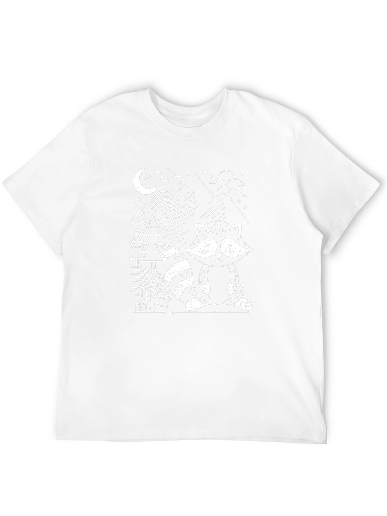 Raccoon Graphic Print Black Tee