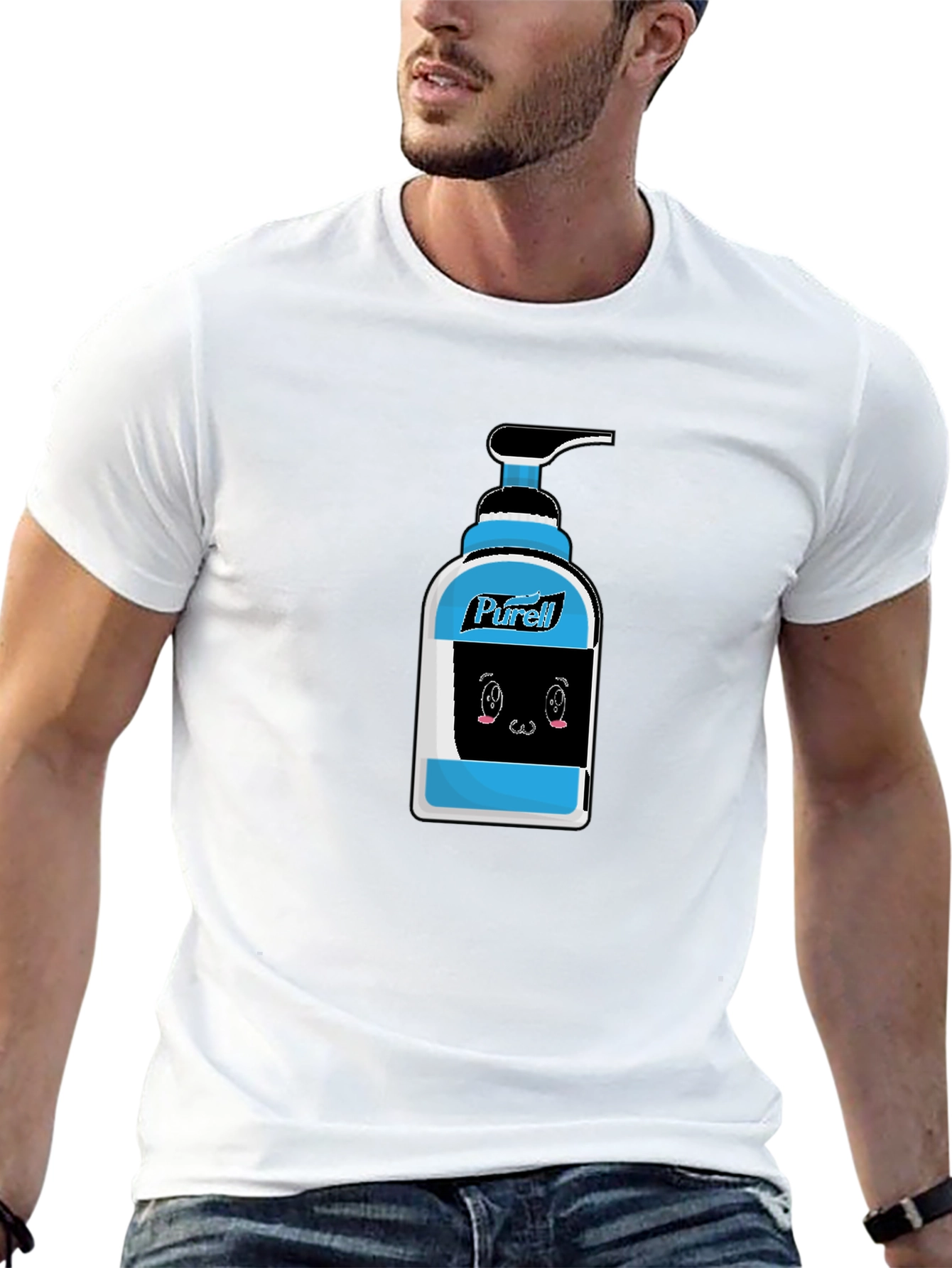 Purell Cartoon Graphic Black T-Shirt