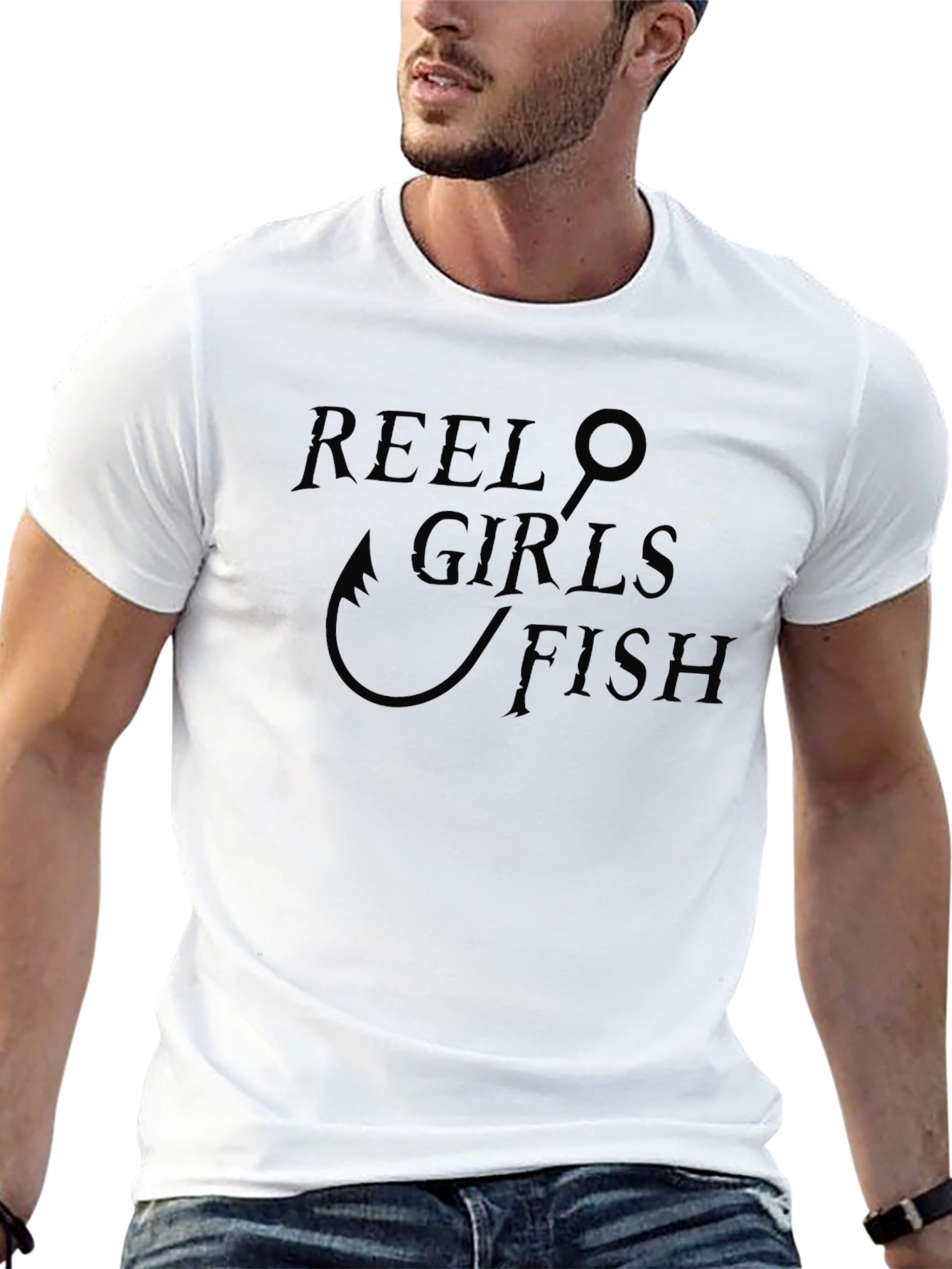 Reel Girls Fish T-Shirt - Black Cotton Tee