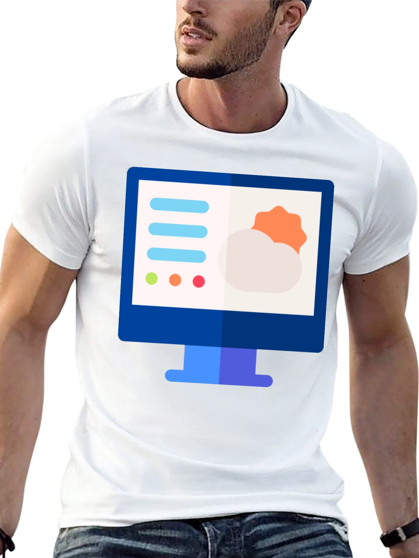 Weather Forecast Graphic Tee - Black Cotton Shirt
