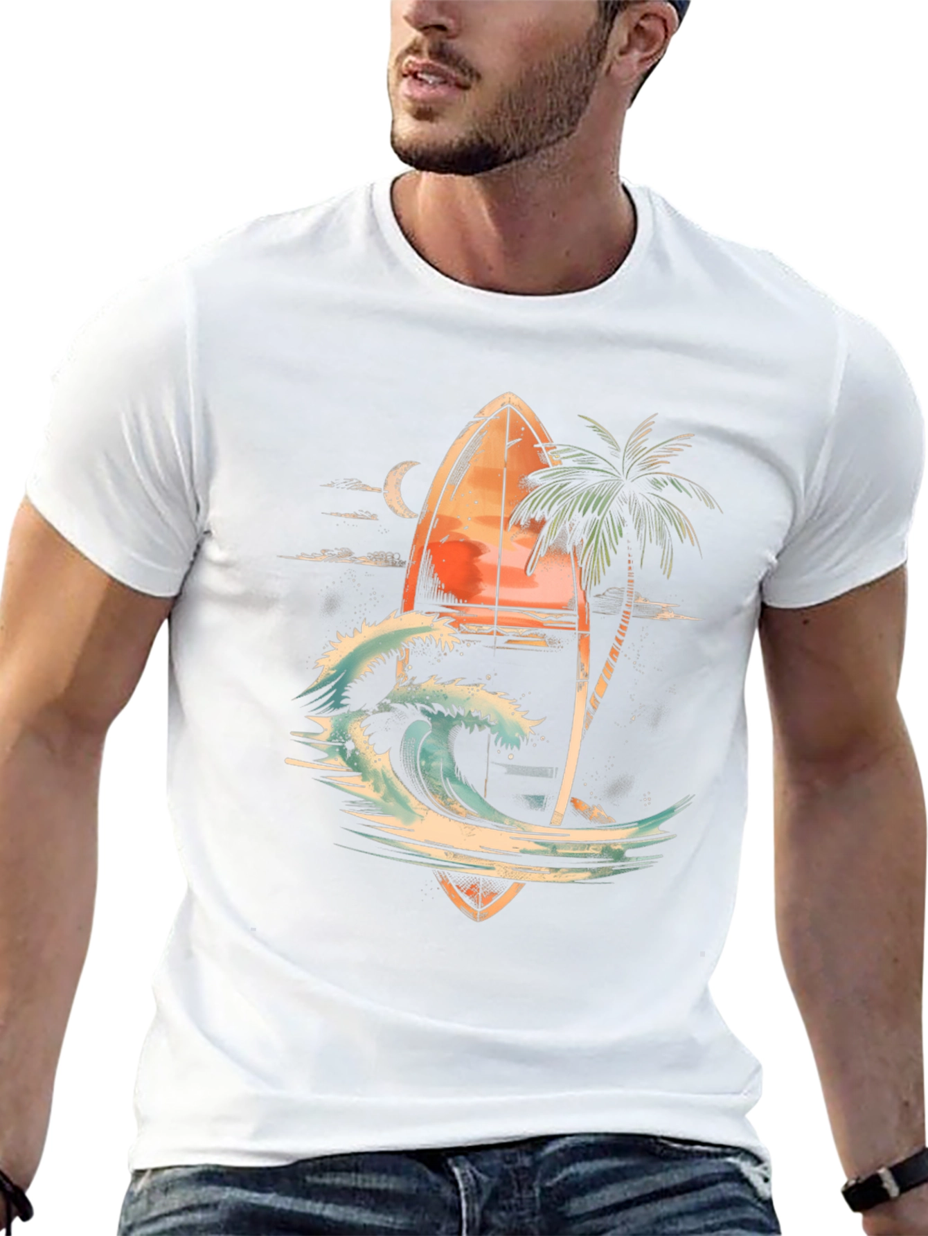 Surfboard Wave Graphic T-Shirt