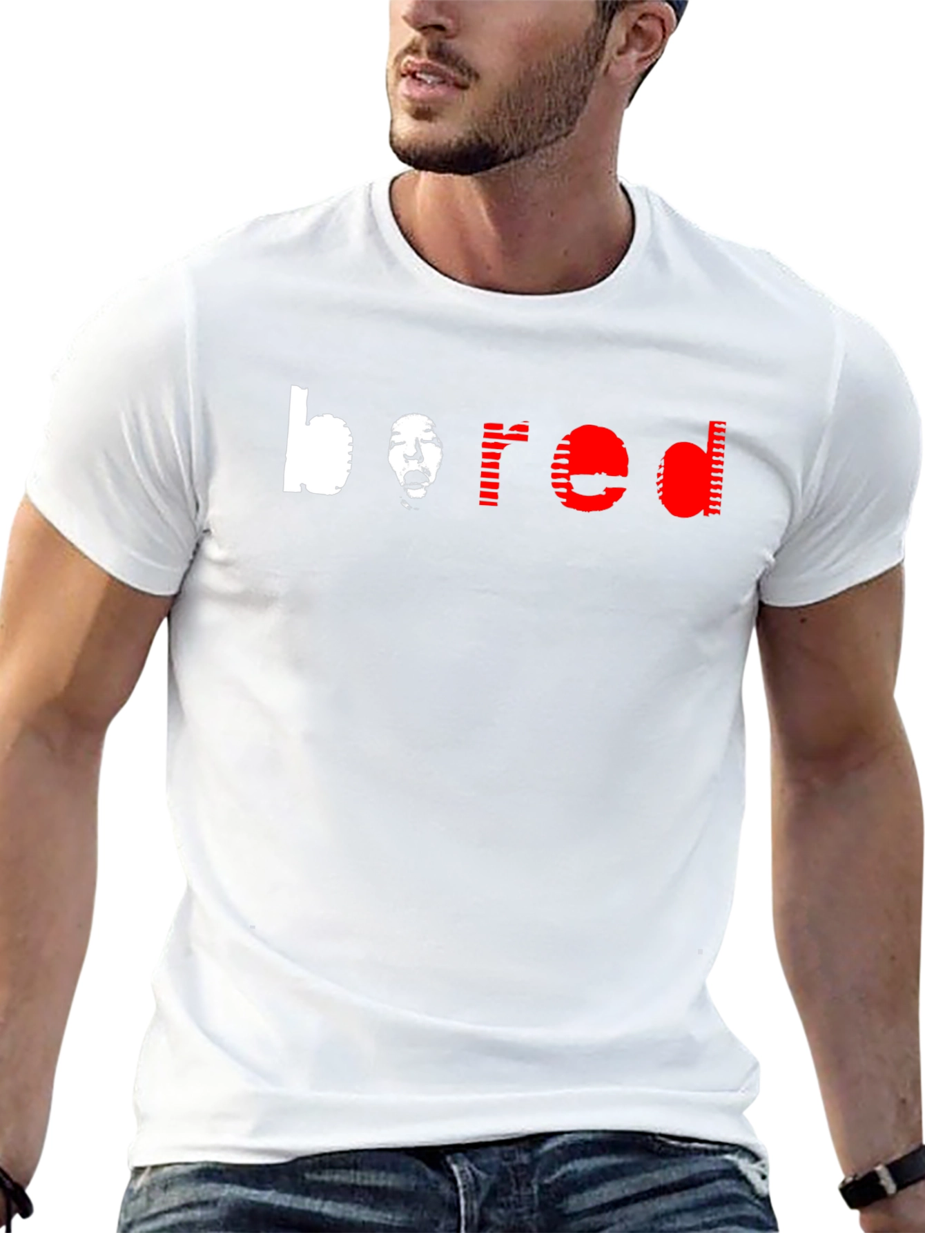 Bored Graphic Tee - Mens Black Crewneck T-Shirt