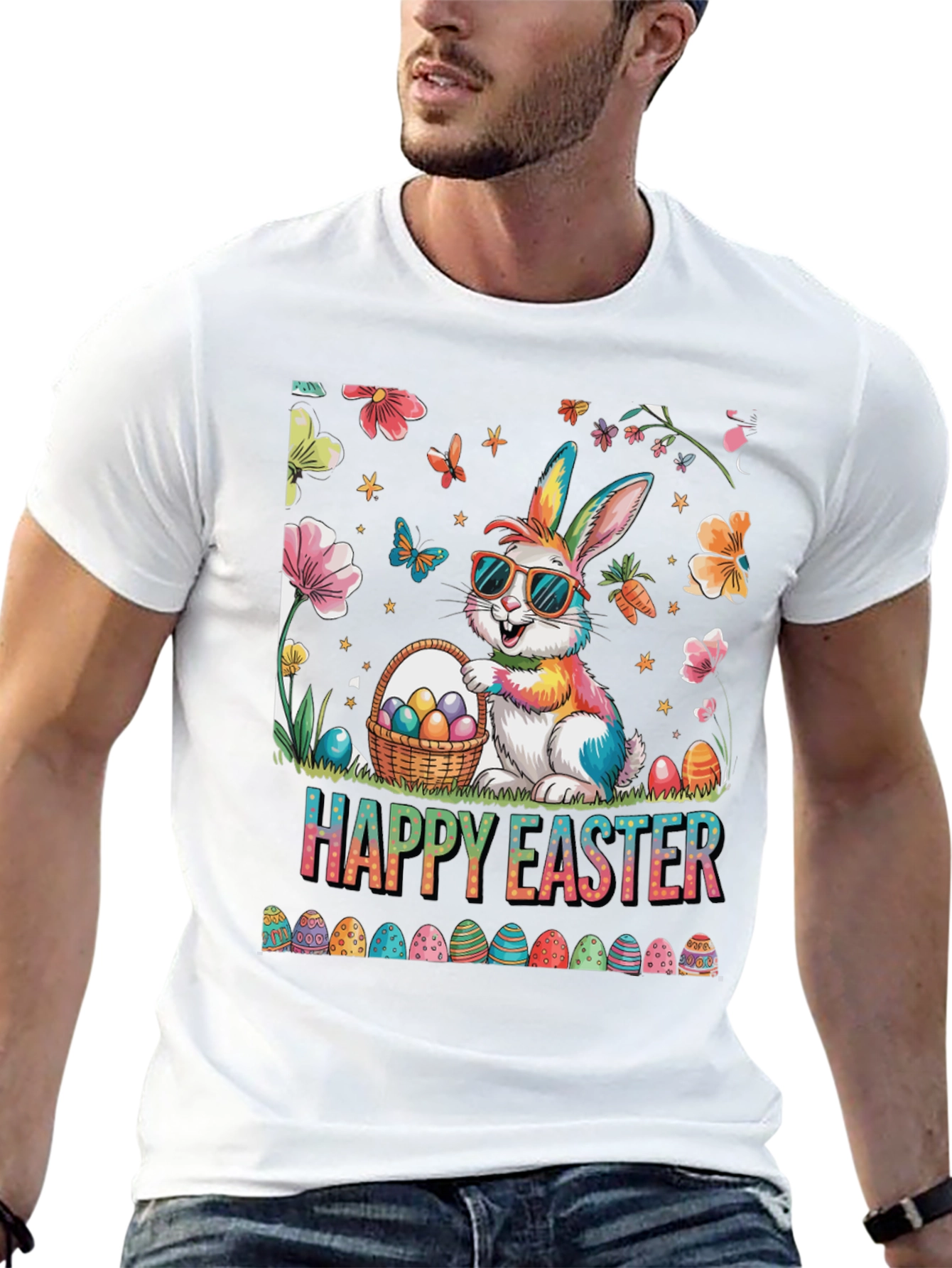 Happy Easter Bunny T-Shirt - Festive Holiday Apparel