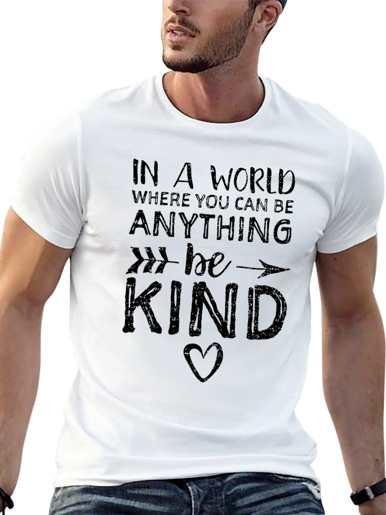Be Kind Graphic Tee - Black Cotton T-Shirt