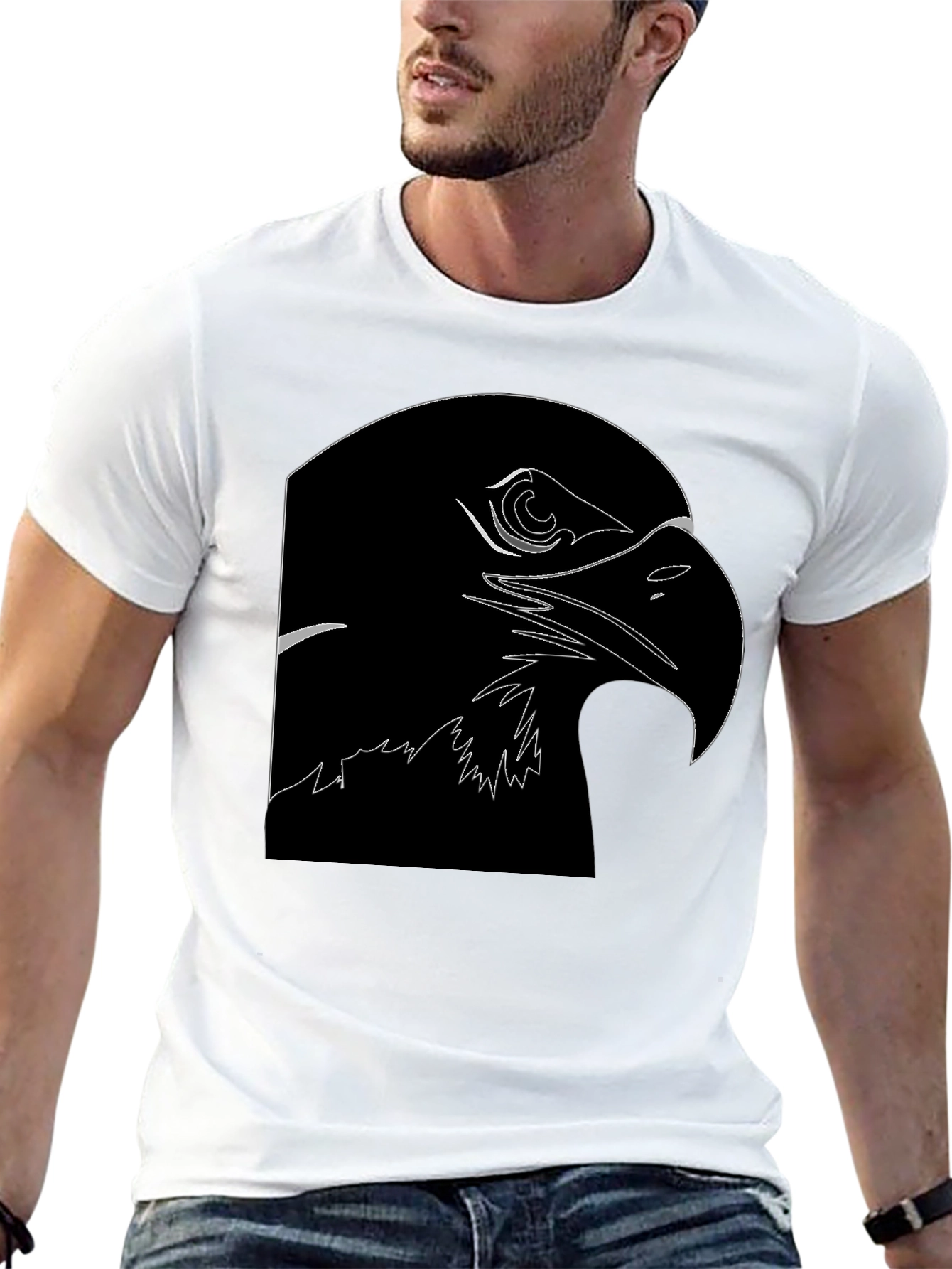 Eagle Outline Black T-Shirt