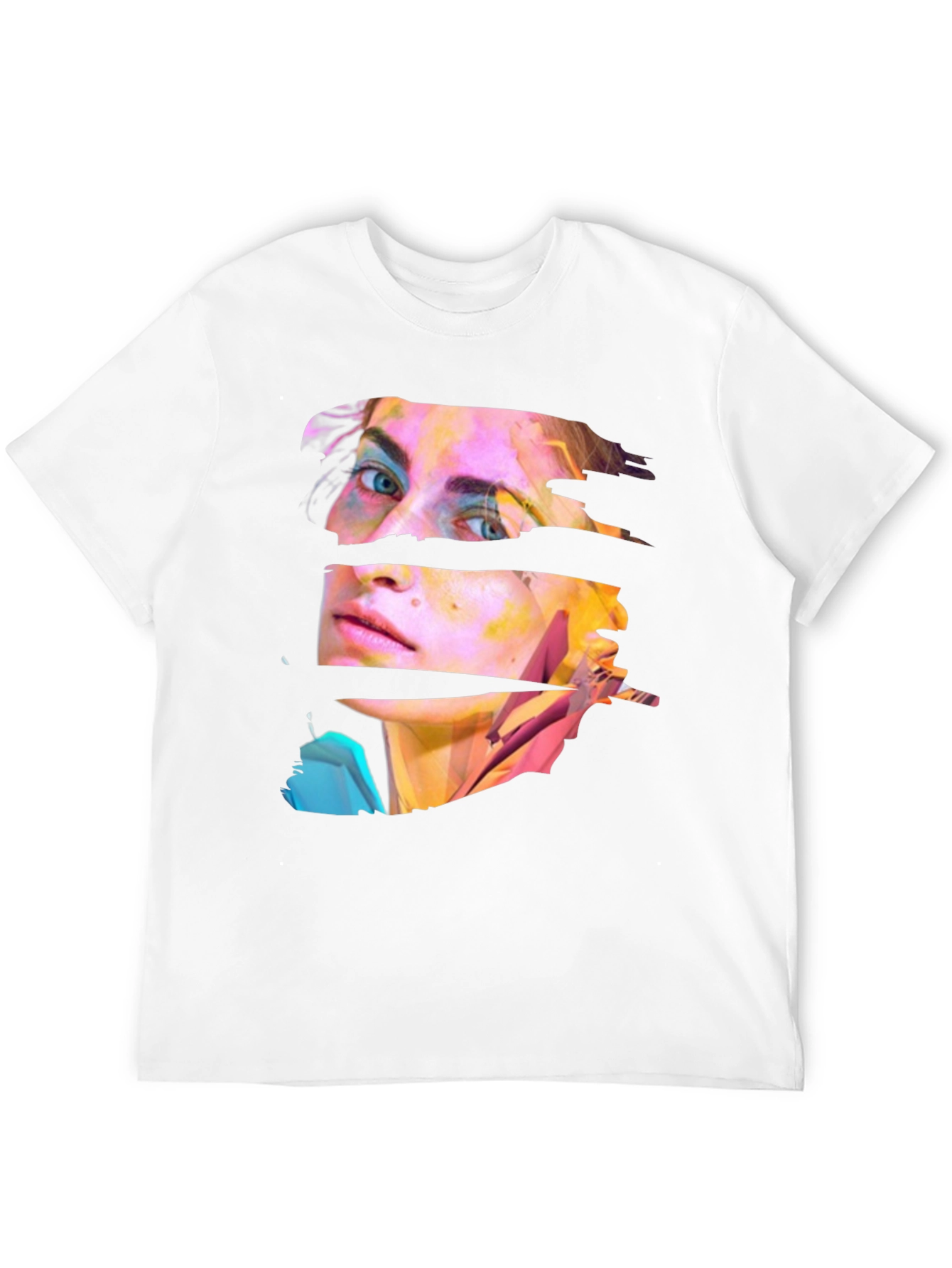 Abstract Face Graphic Black Tee
