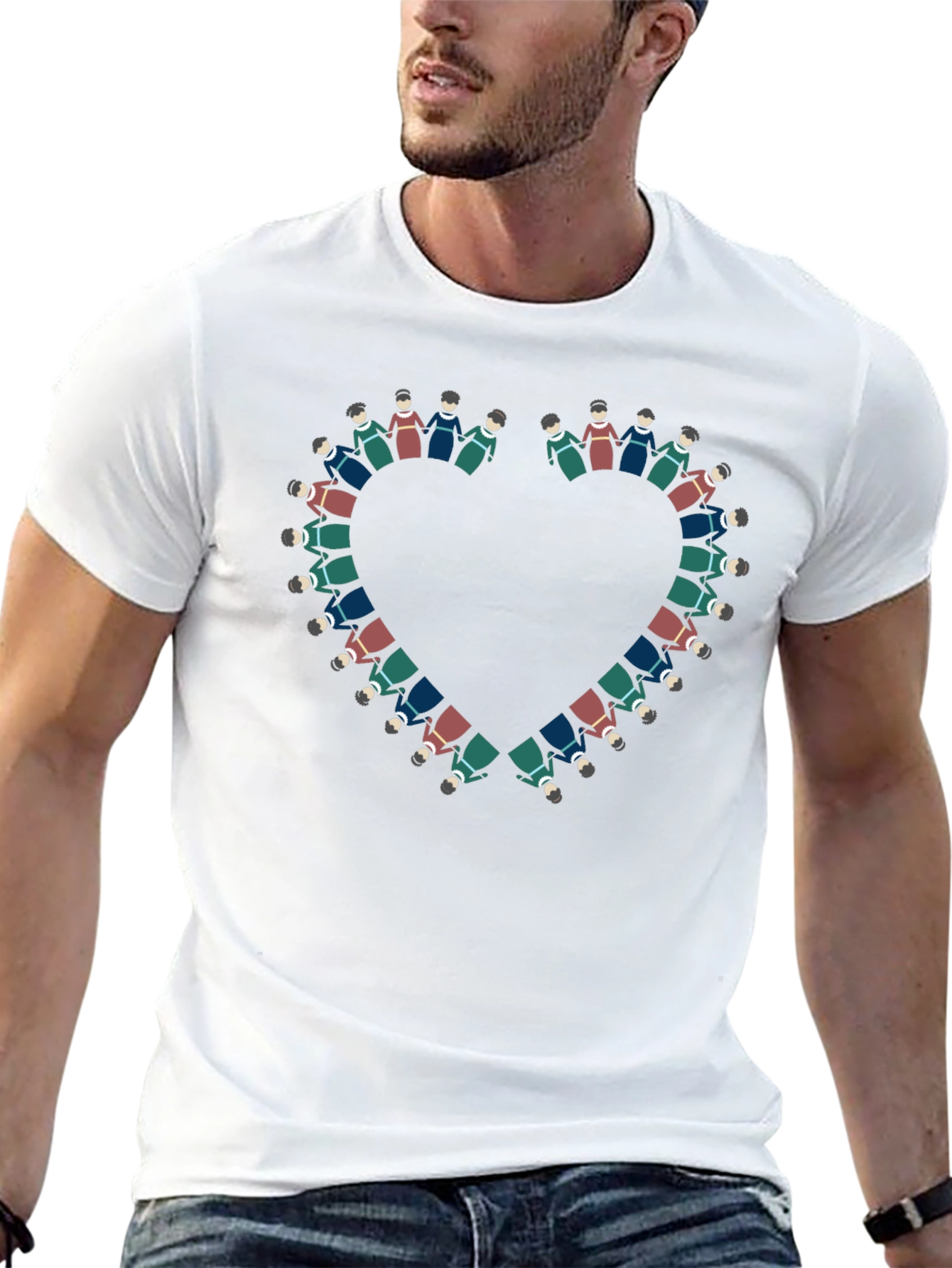 Heart of People T-Shirt - Black Cotton