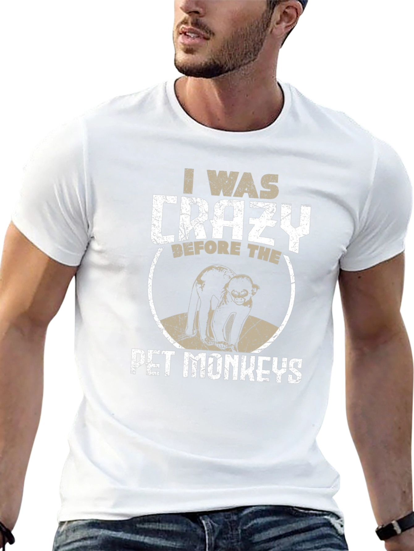Crazy Before Pet Monkeys Graphic Tee