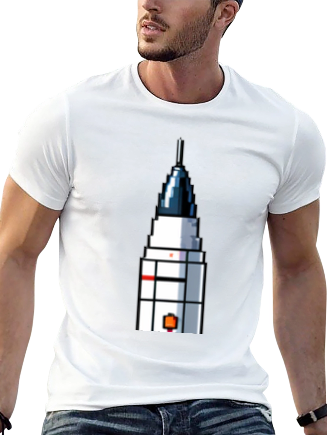 Pixel Art Rocket T-Shirt - Retro Space Fan Tee