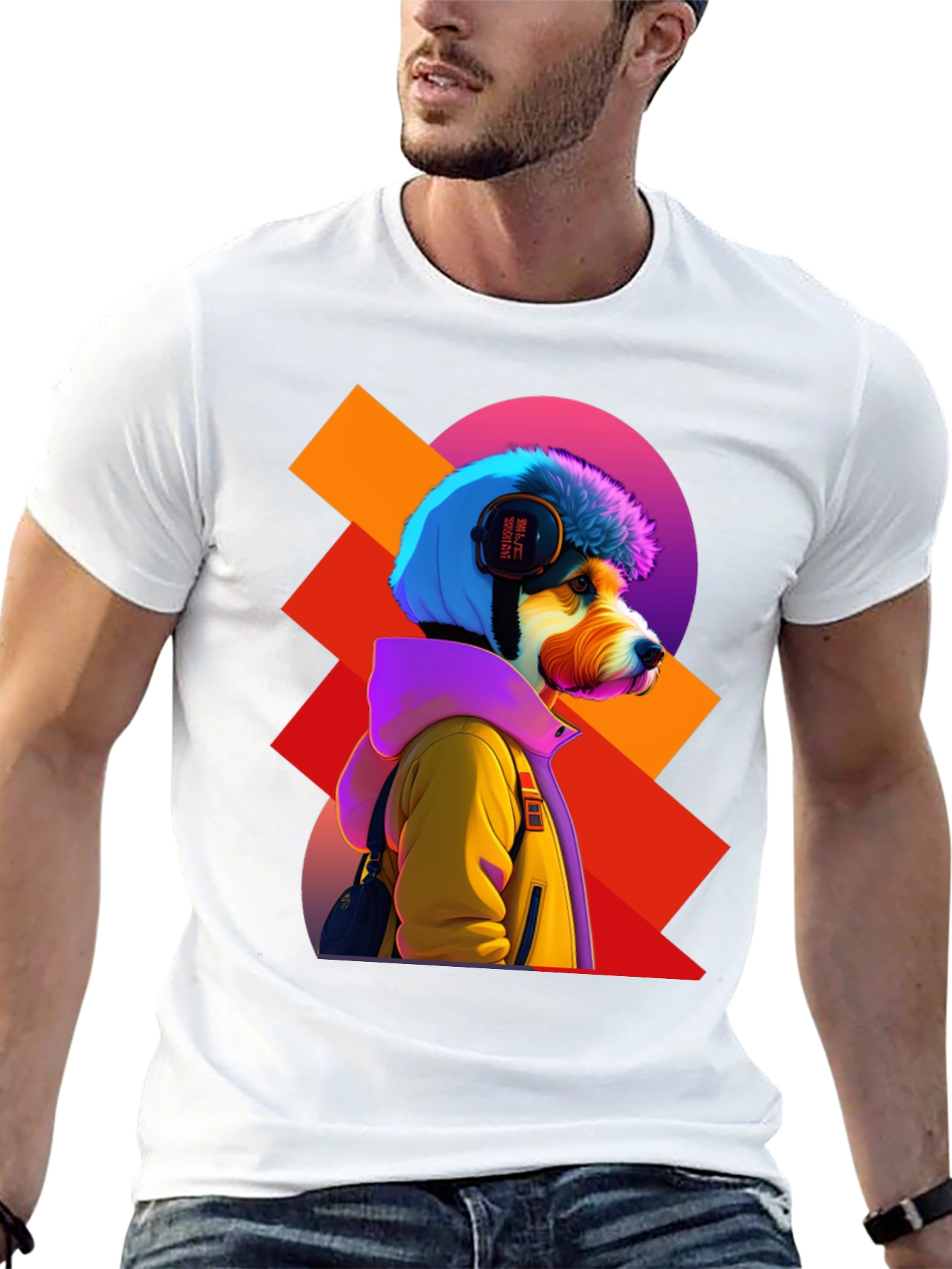 Cool Dog Tee: Retro Graphic Print