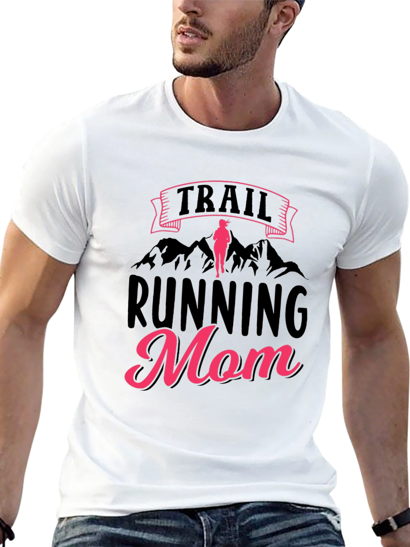 Trail Running Mom Graphic Tee - Black