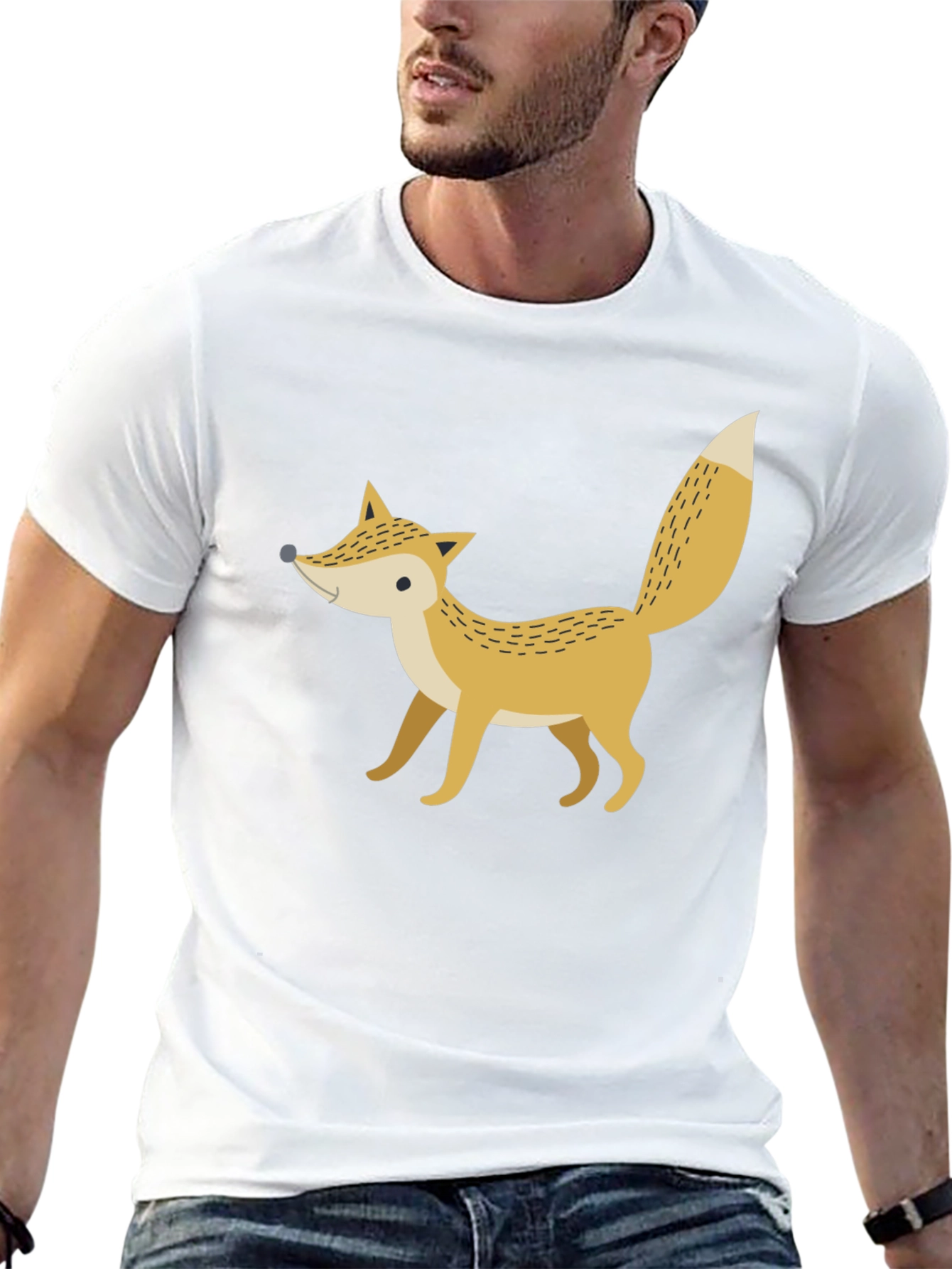 Fox Graphic Print Black T-Shirt