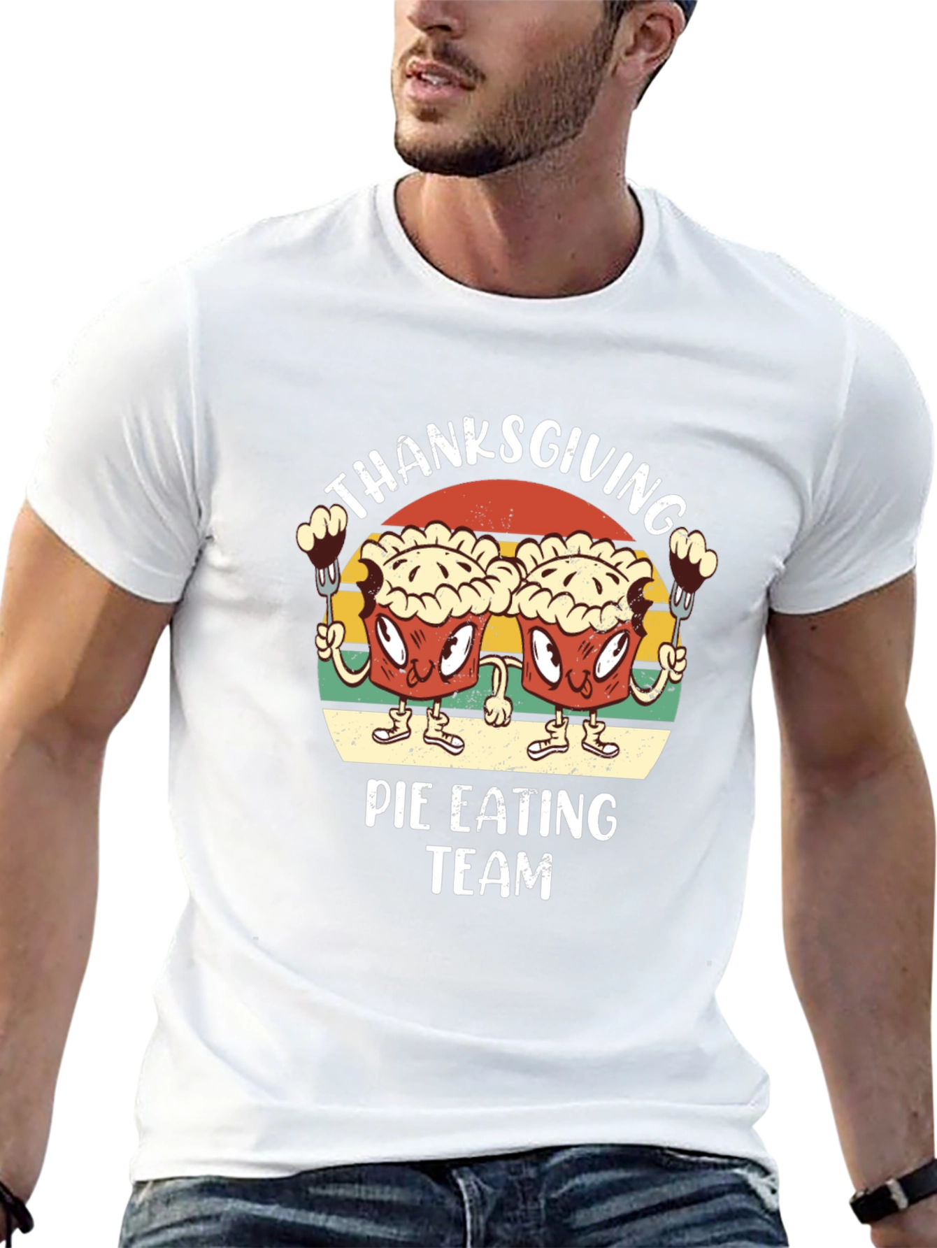 Thanksgiving Pie Eating Team Graphic T-Shirt
