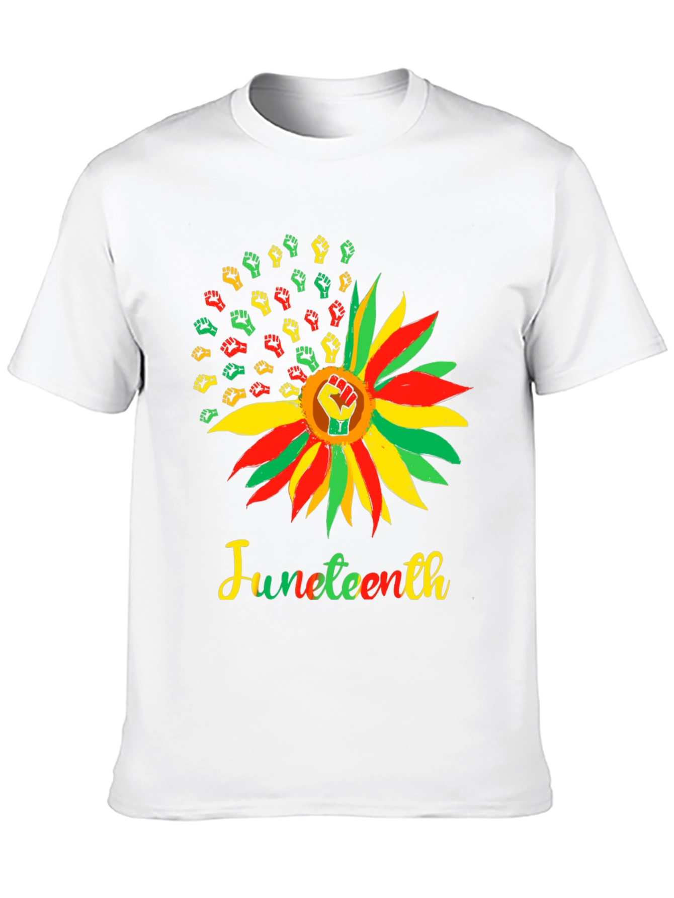 Juneteenth Fist Sunflower Graphic T-Shirt