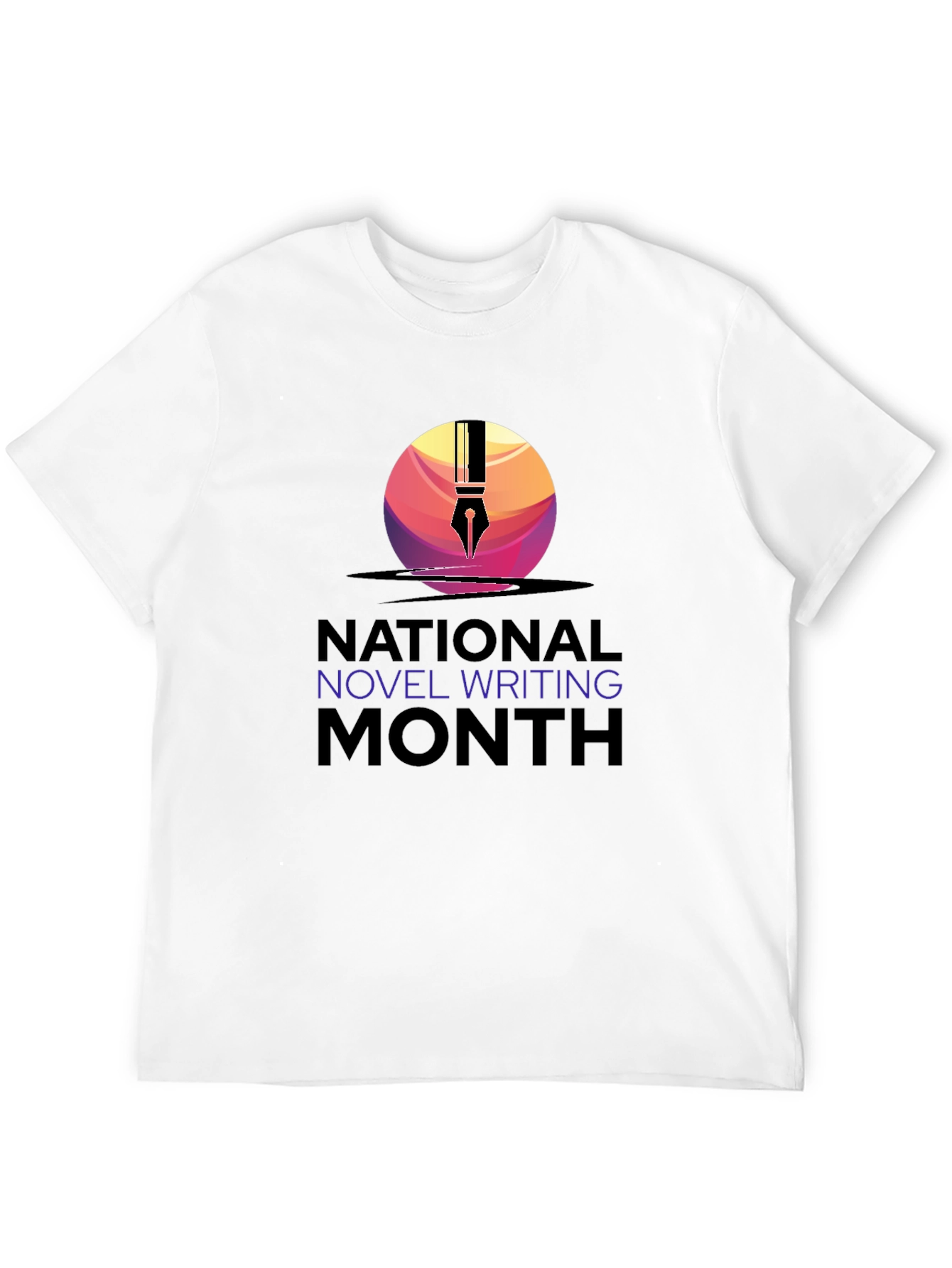 National Novel Writing Month T-Shirt - Mens Black Tee