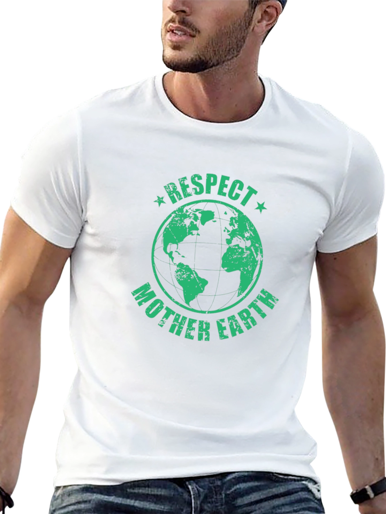 Respect Mother Earth Graphic T-Shirt - Black