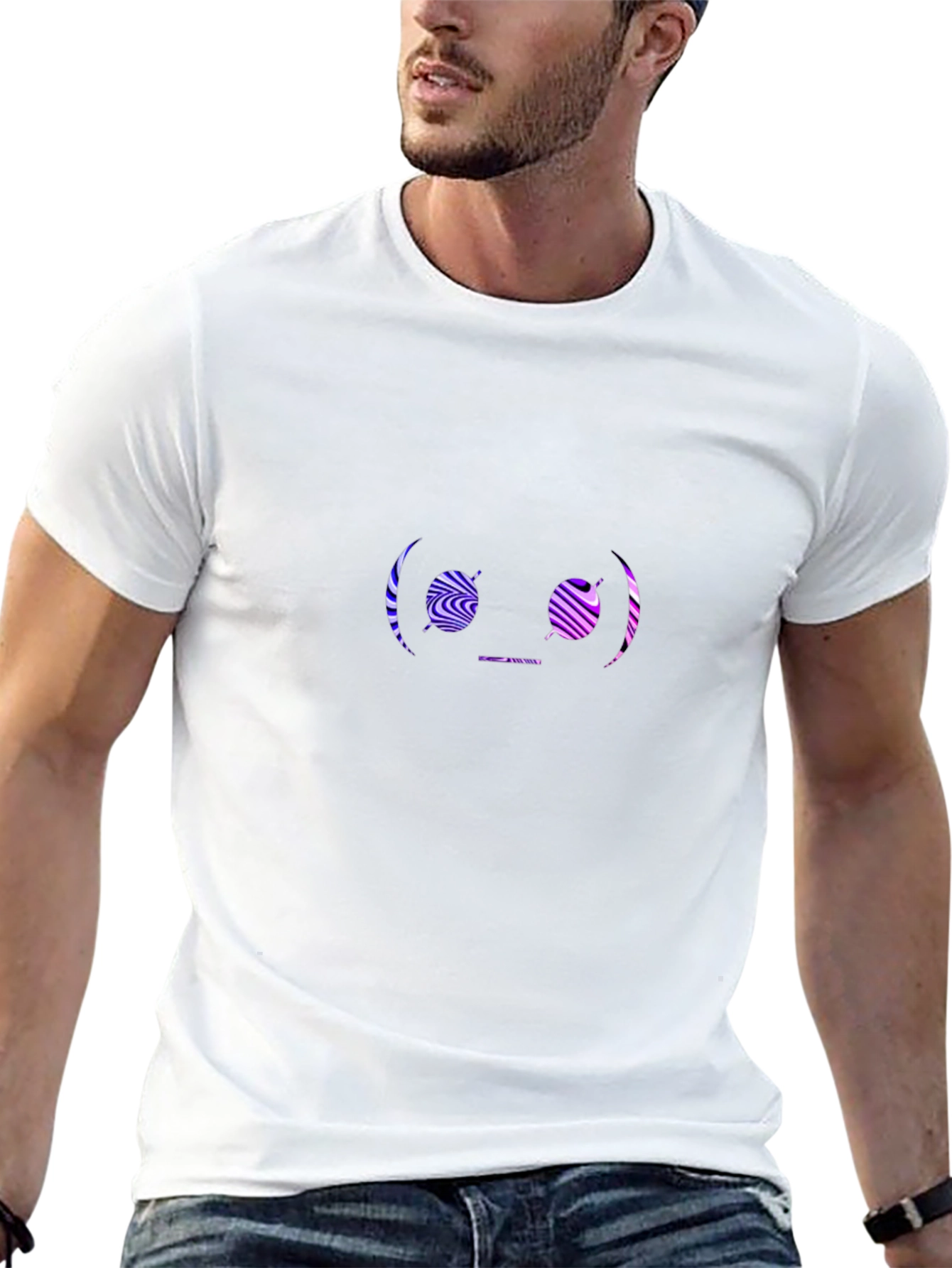 Abstract Face Graphic Tee - Black Unisex T-Shirt