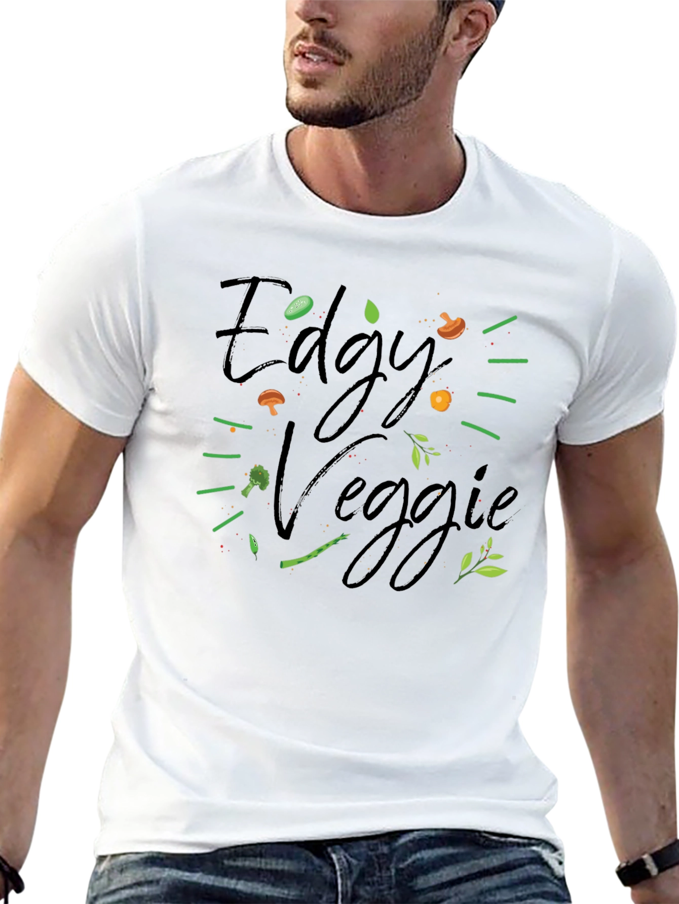 Edgy Veggie Graphic T-Shirt - Vegan Style