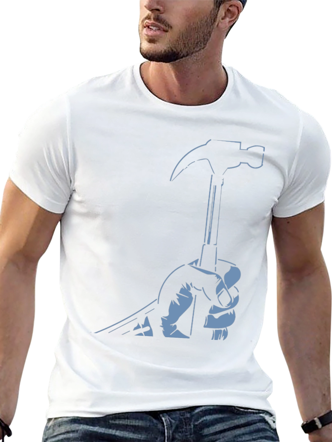 Hammer Graphic T-Shirt - Black Crew Neck Tee
