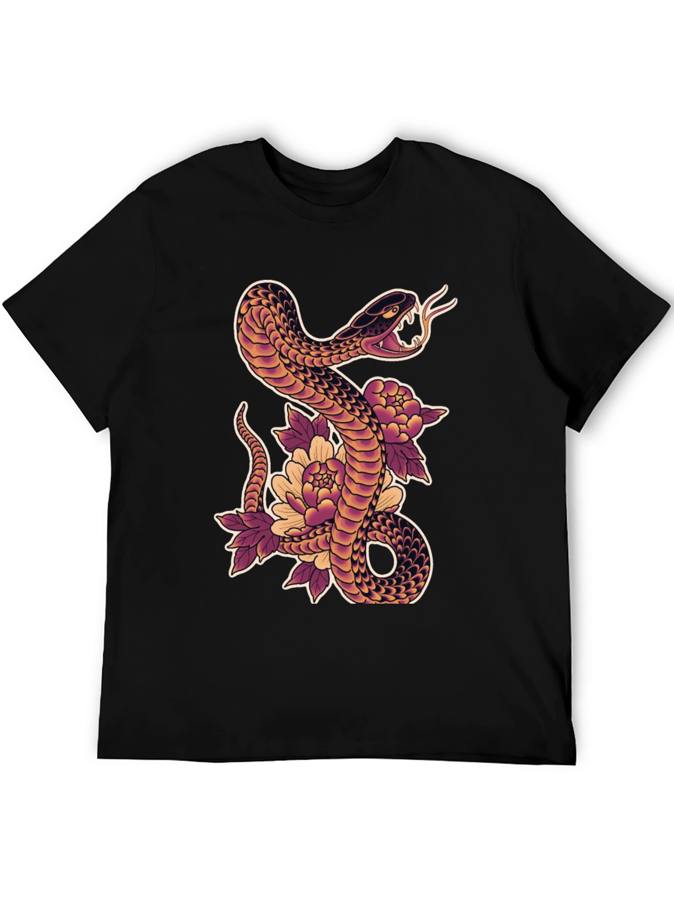 Snake & Flower Graphic T-Shirt