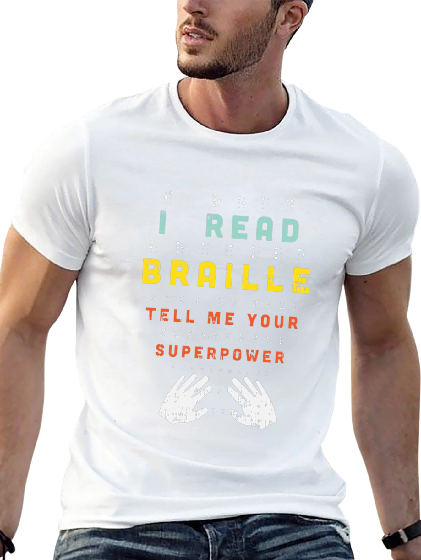 I Read Braille Whats Your Superpower Graphic Tee