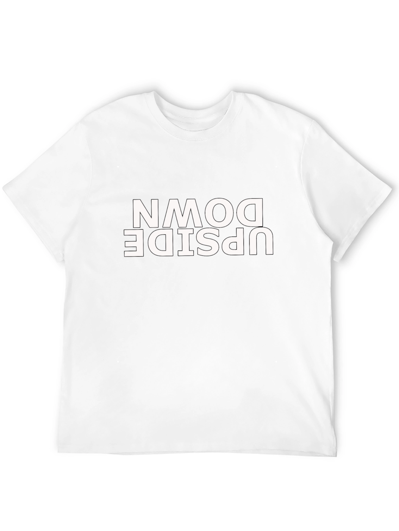 Upside Down Graphic Tee - Black Casual T-Shirt