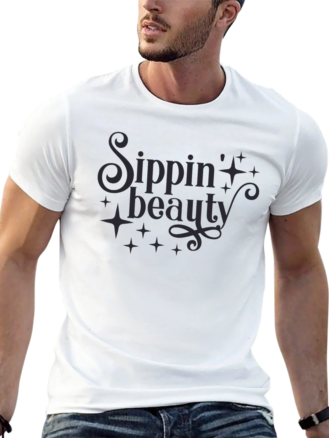 Sippin Beauty Graphic Tee - Stylish Comfort