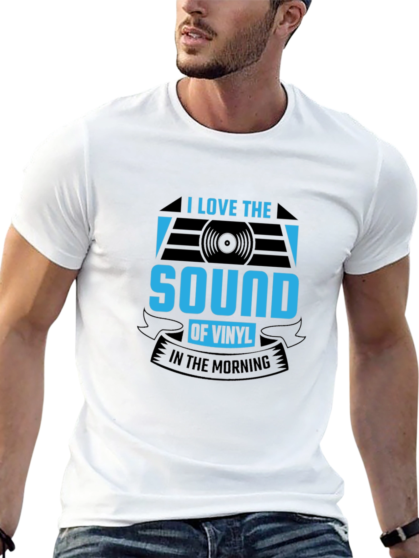 I Love The Sound of Vinyl T-Shirt - Black