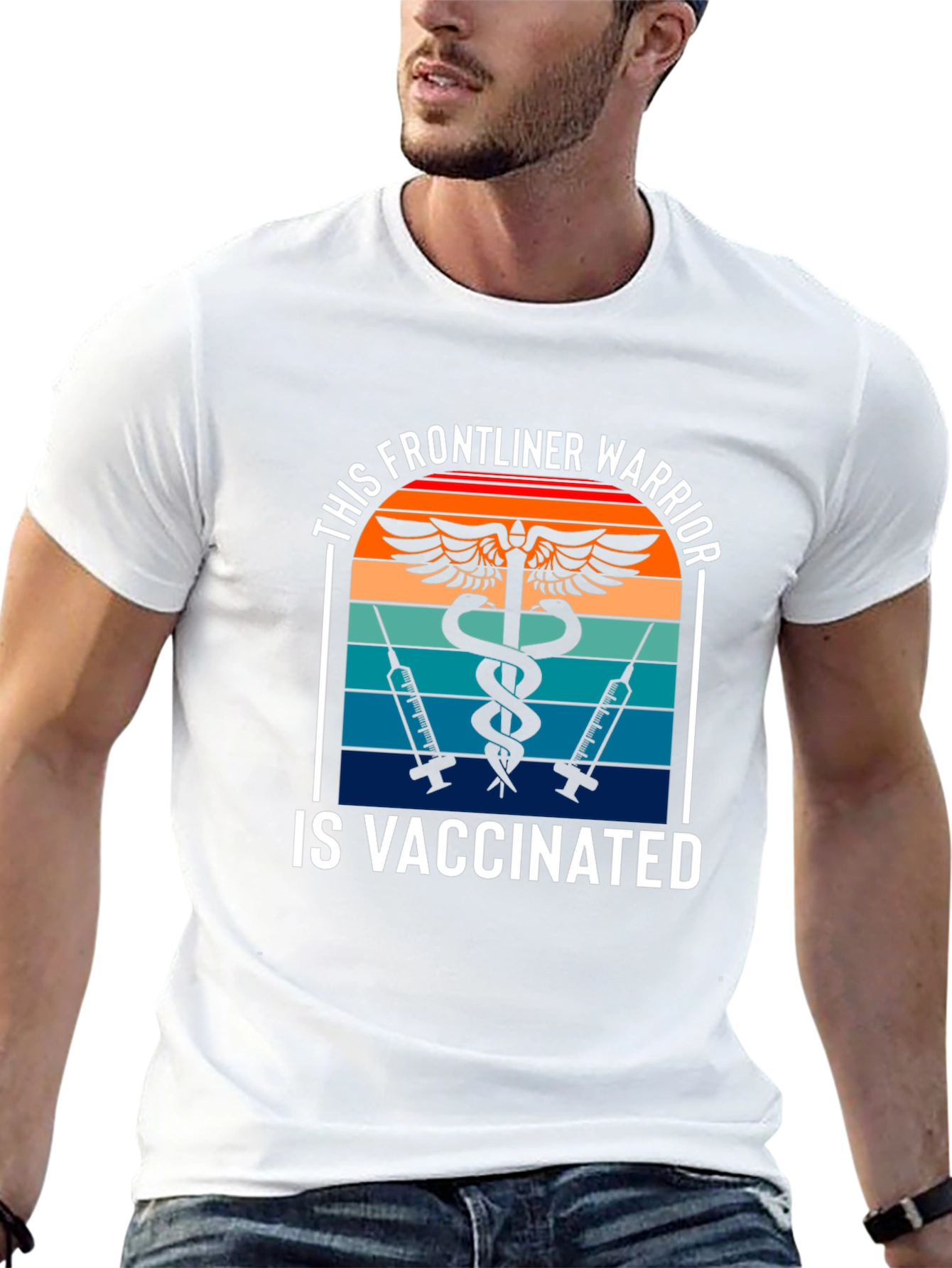Vaccinated Frontliner Warrior Graphic Tee