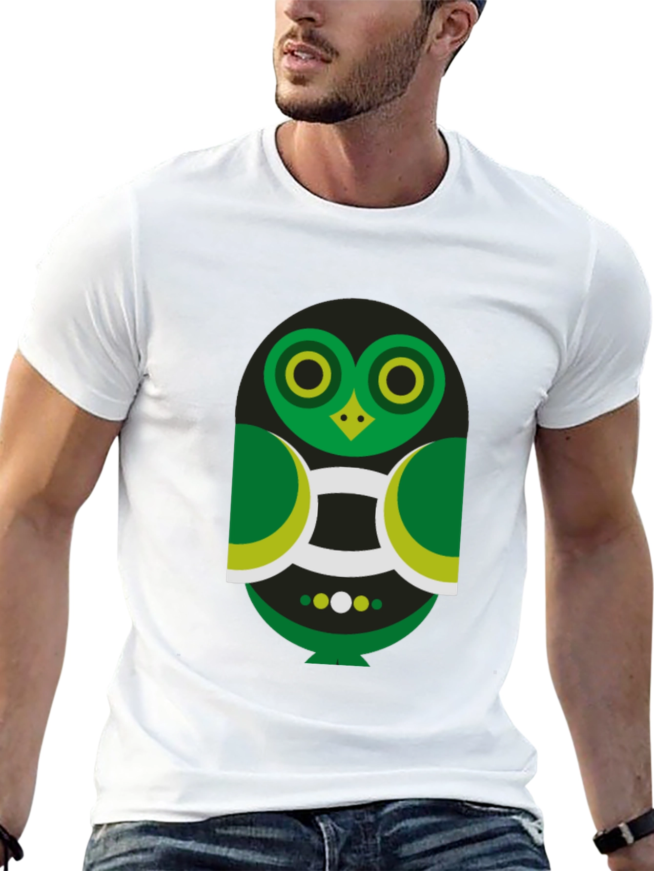 Geometric Owl Graphic Tee - Modern Style