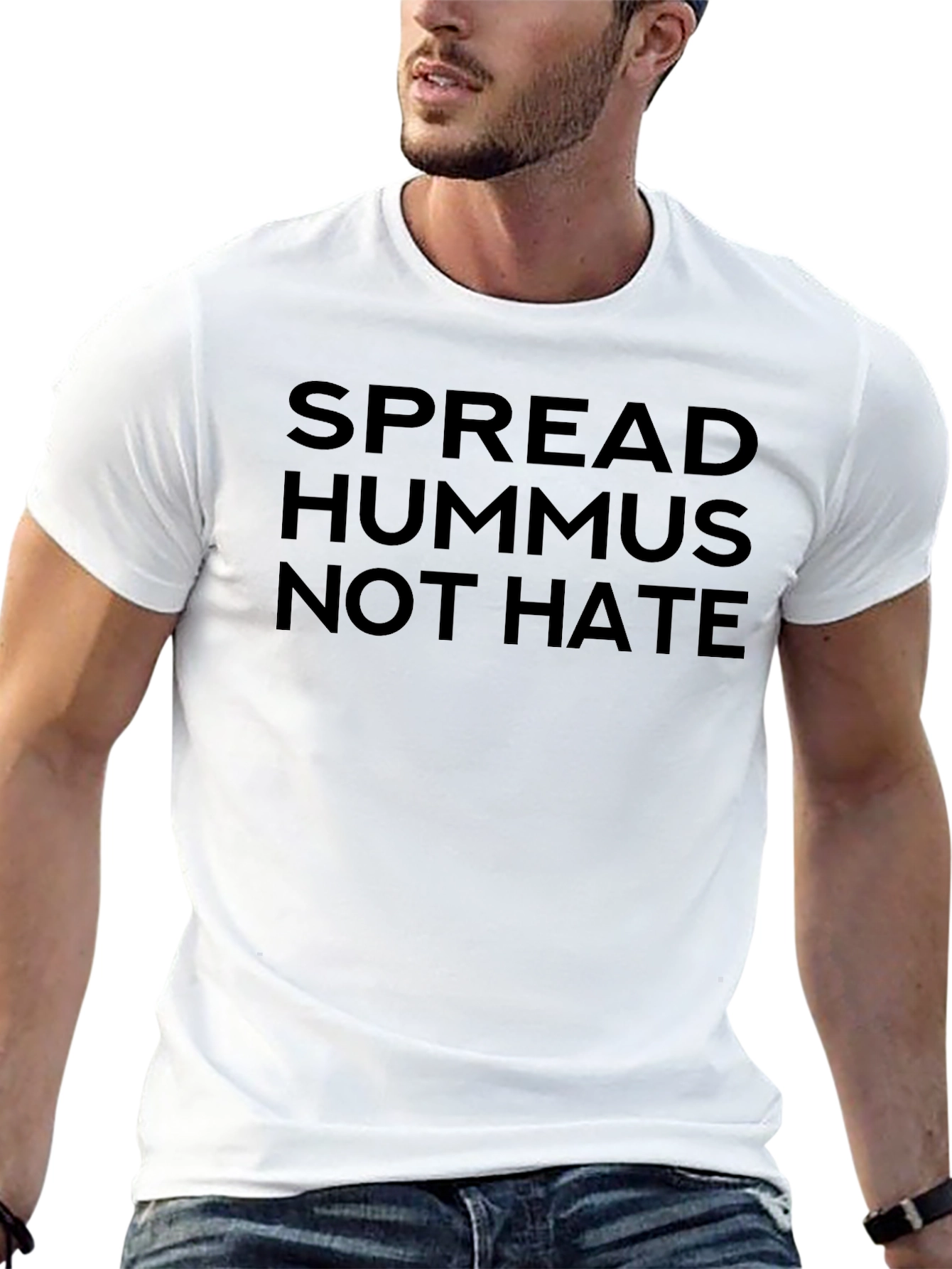 Spread Hummus Not Hate Black T-Shirt