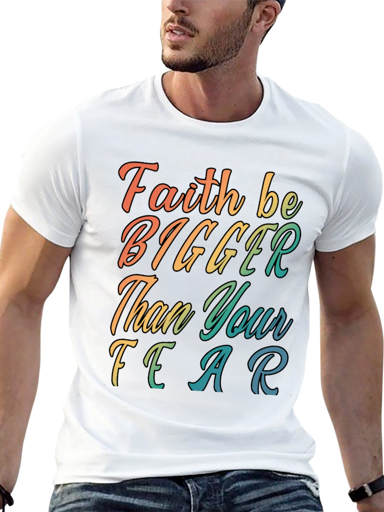 Faith Bigger Than Fear Graphic Tee - Black