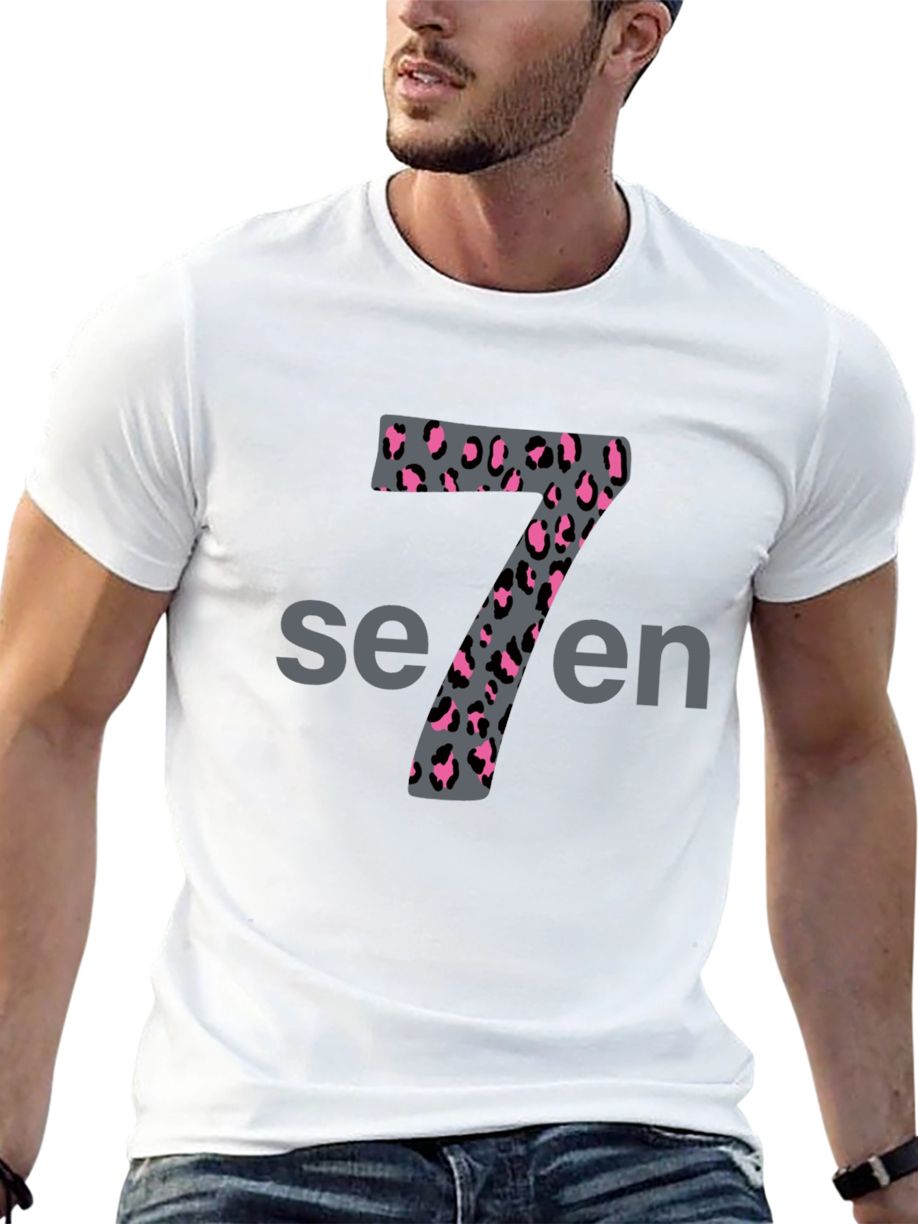 Leopard Print Number 7 Graphic Tee